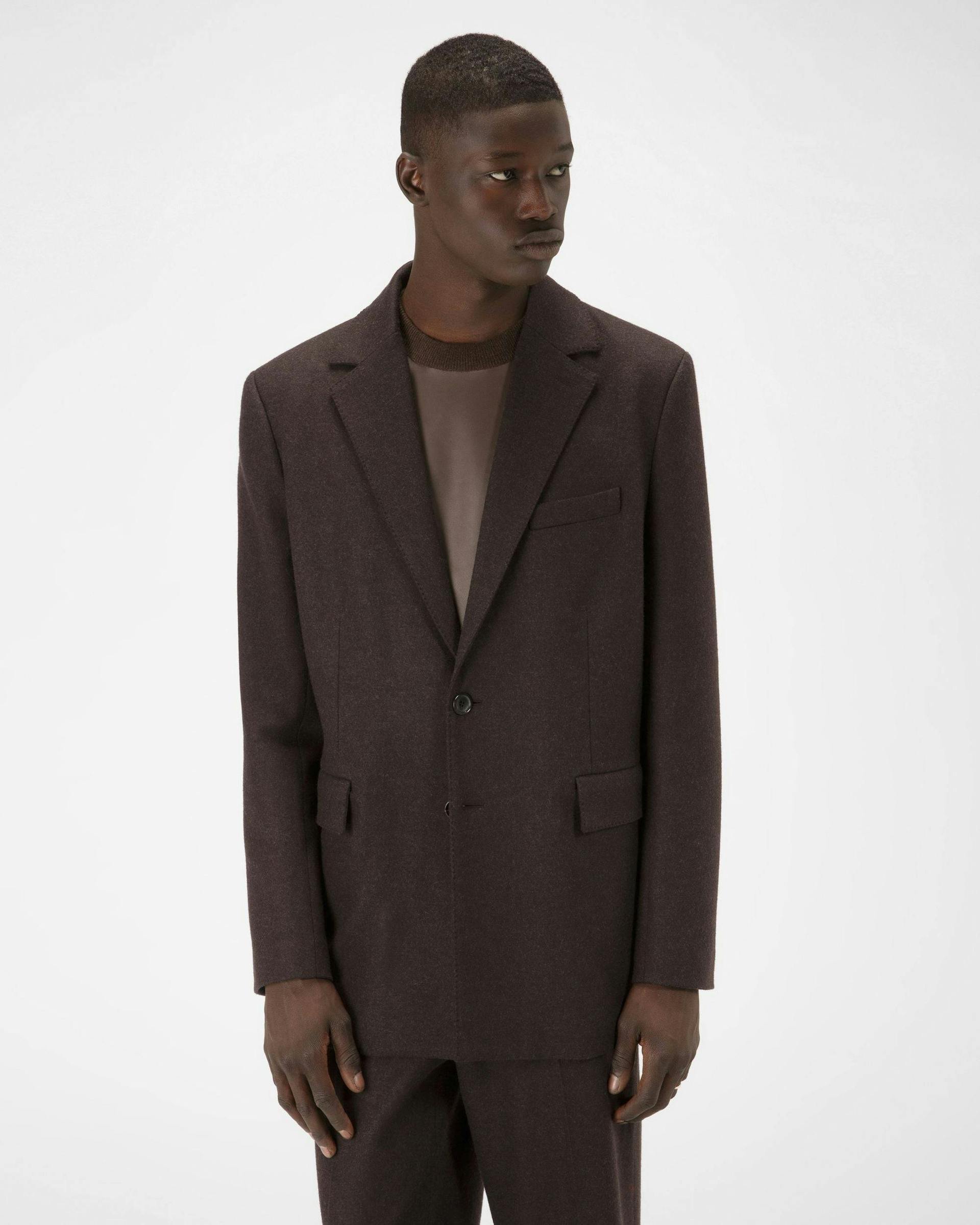 Wool Jacket In Ebony Brown - Men's - Bally - 01