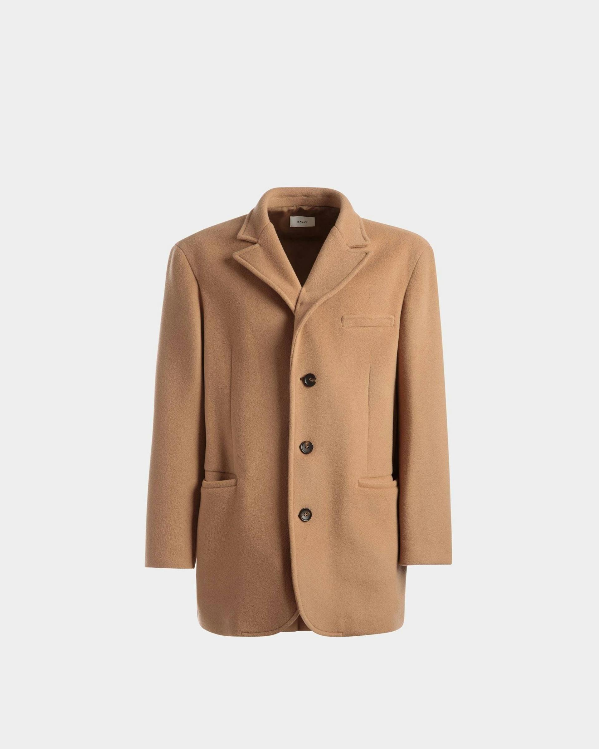 Single-Breasted Jacket In Camel Cashmere Mix - Men's - Bally - 01