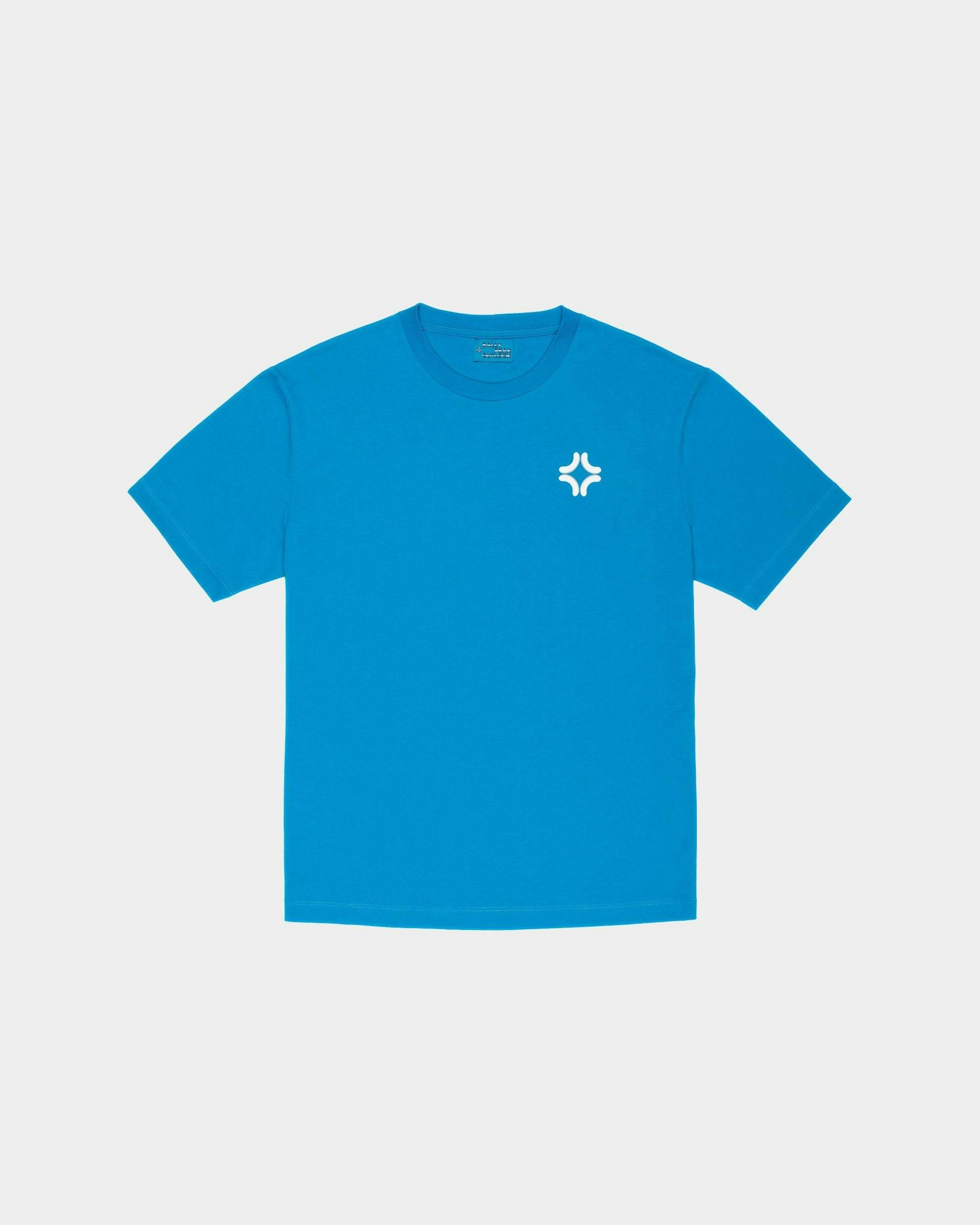 Organic Cotton T-Shirt In Blue - Men's - Bally - 01