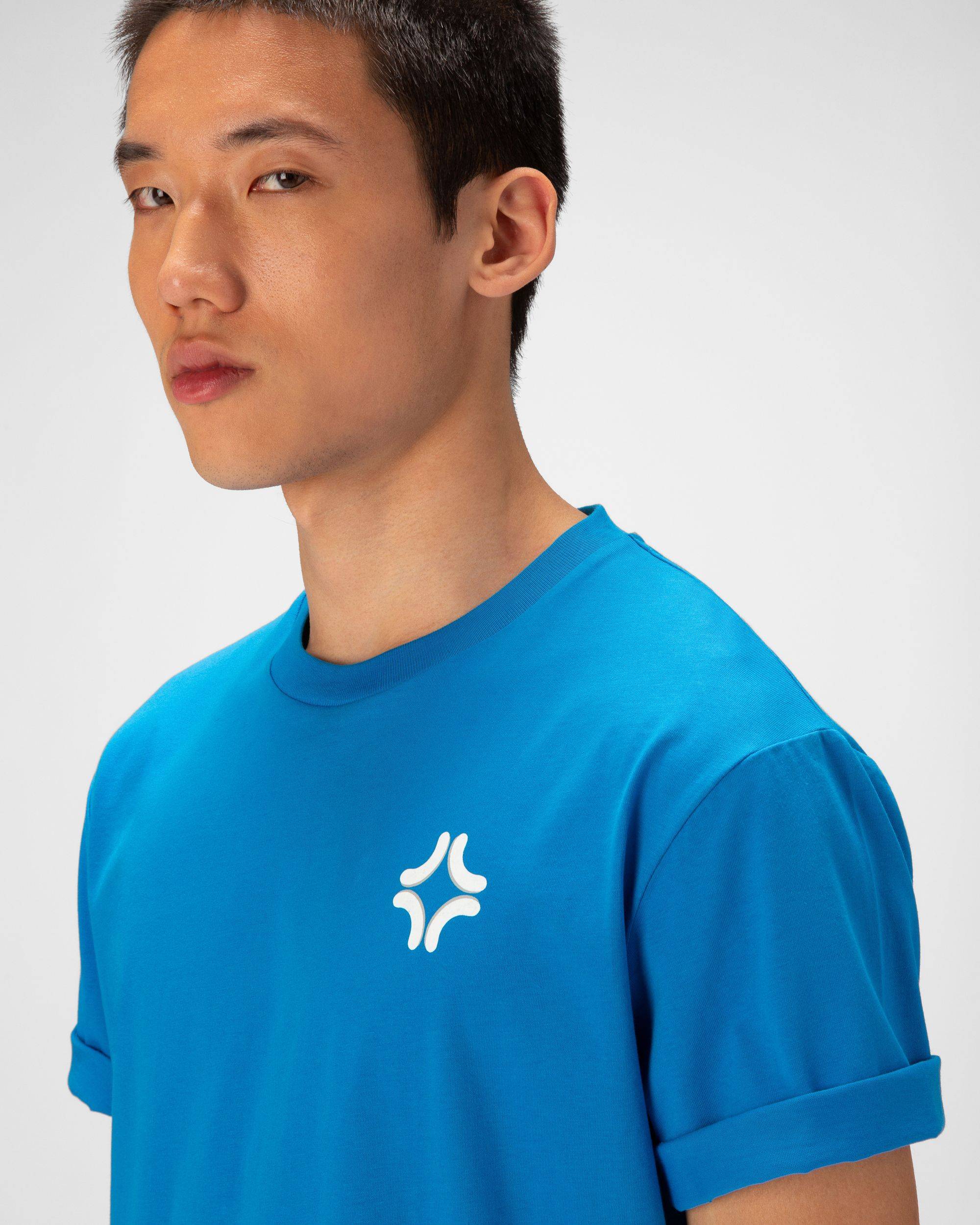 Organic Cotton T-Shirt In Blue - Men's - Bally - 02