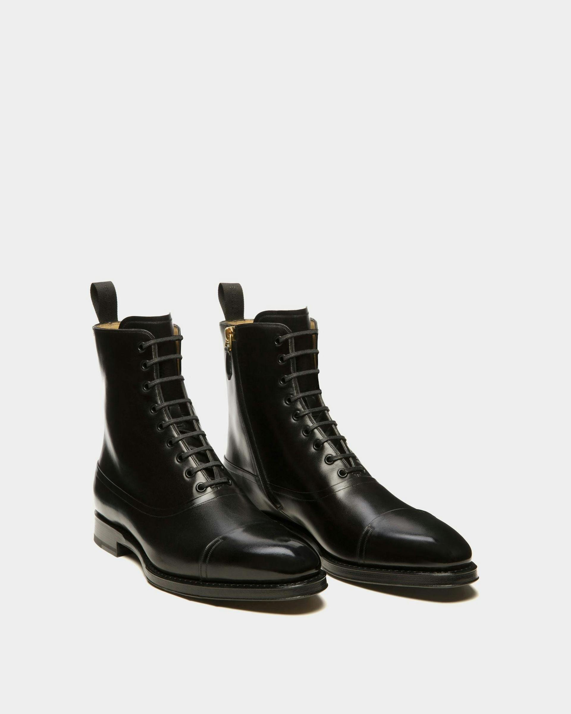 Men's Scribe Booties In Black Leather | Bally | Still Life 3/4 Front