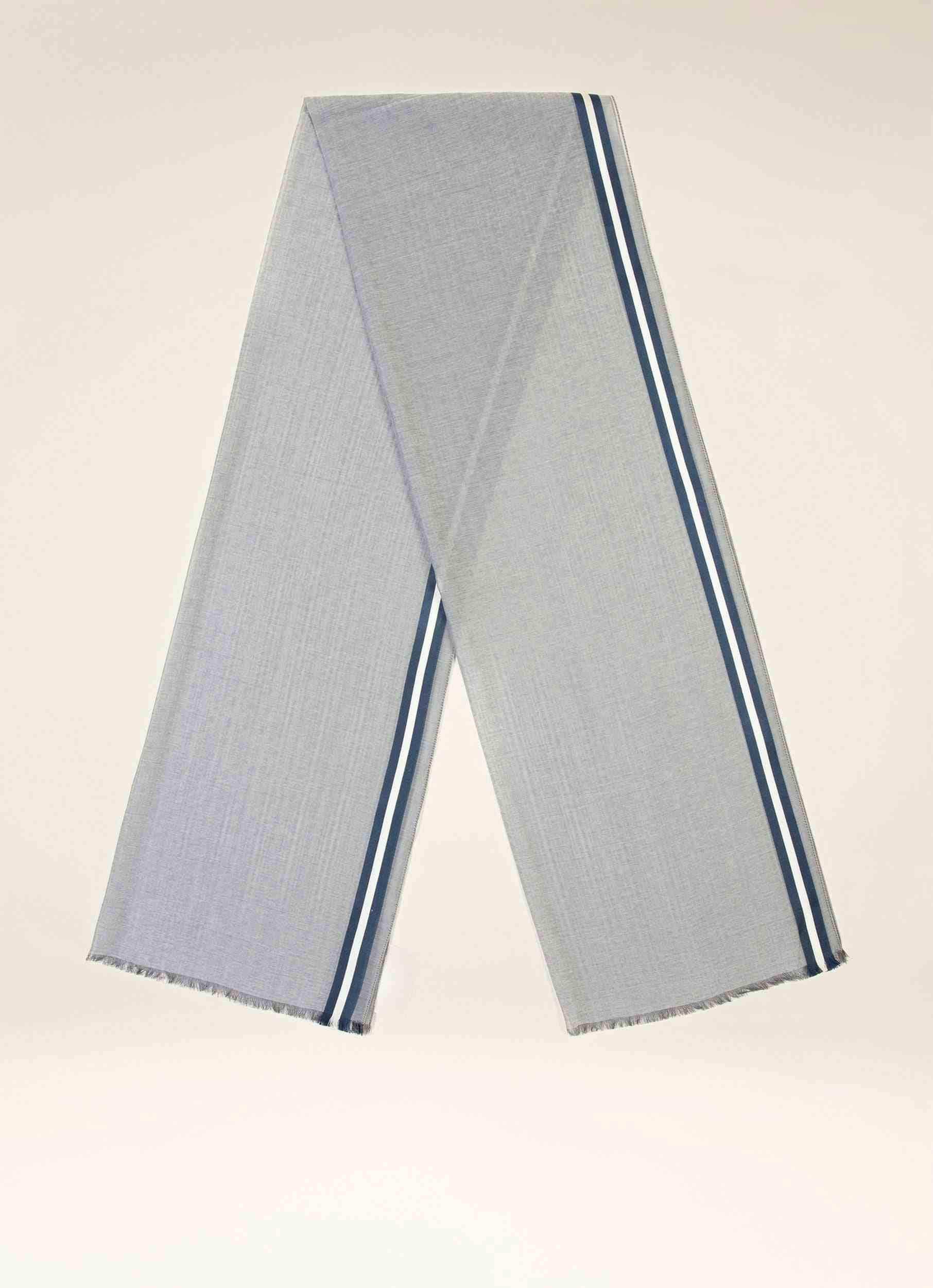 Cotton & Silk Scarf In Grey - Men's - Bally