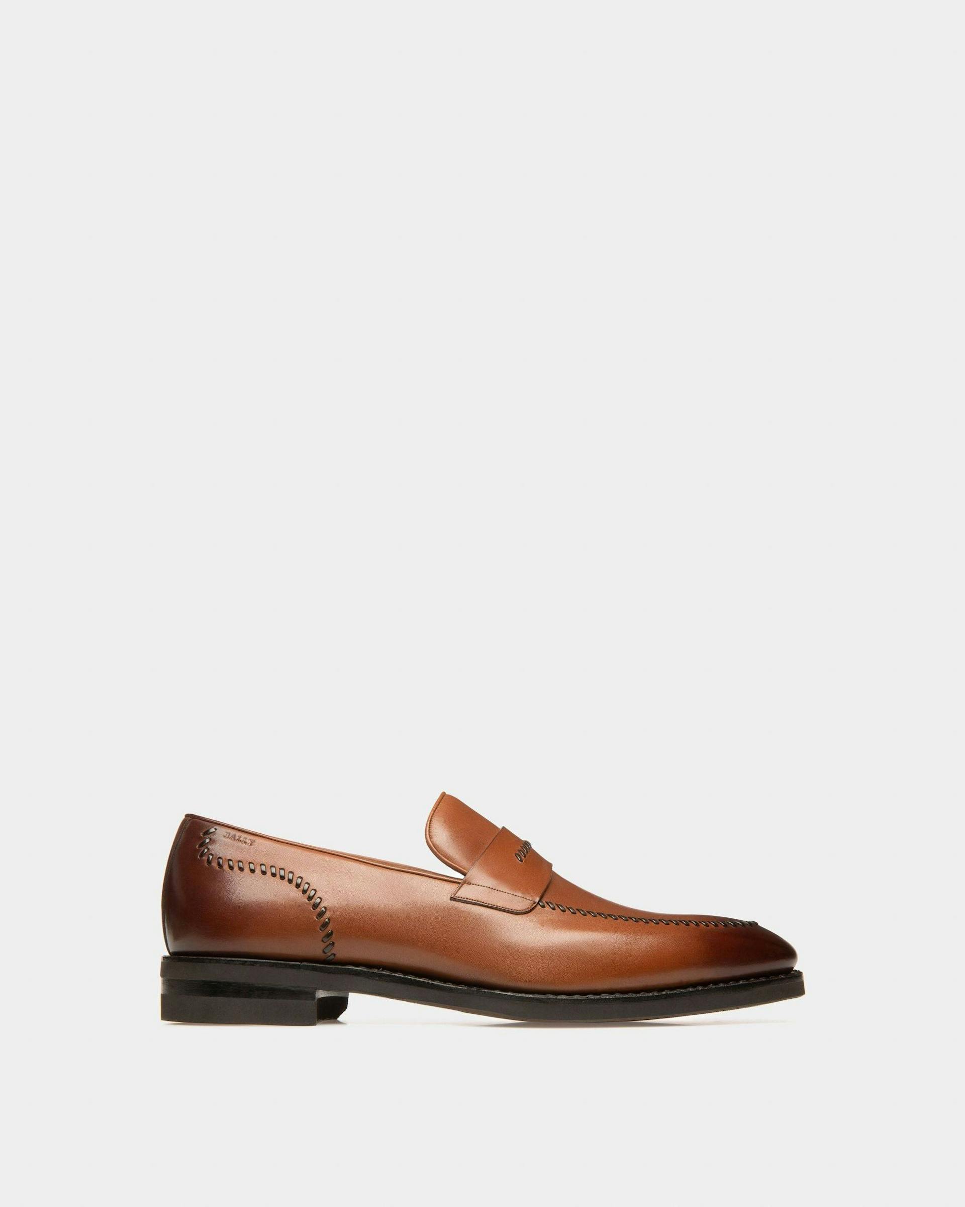 Scober Leather Loafers In Brown - Men's - Bally - 01