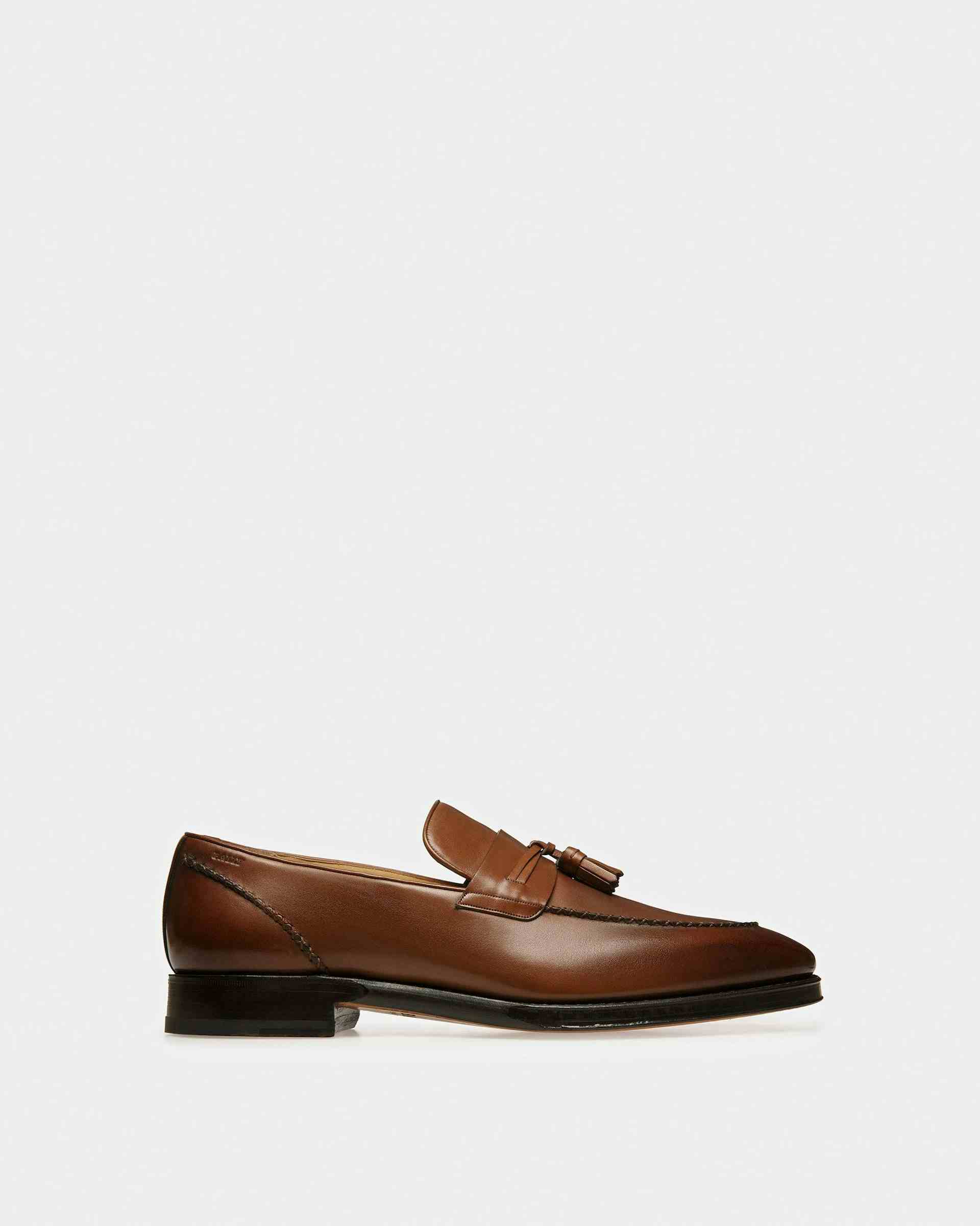 Skenny Leather Loafers In Brown - Men's - Bally