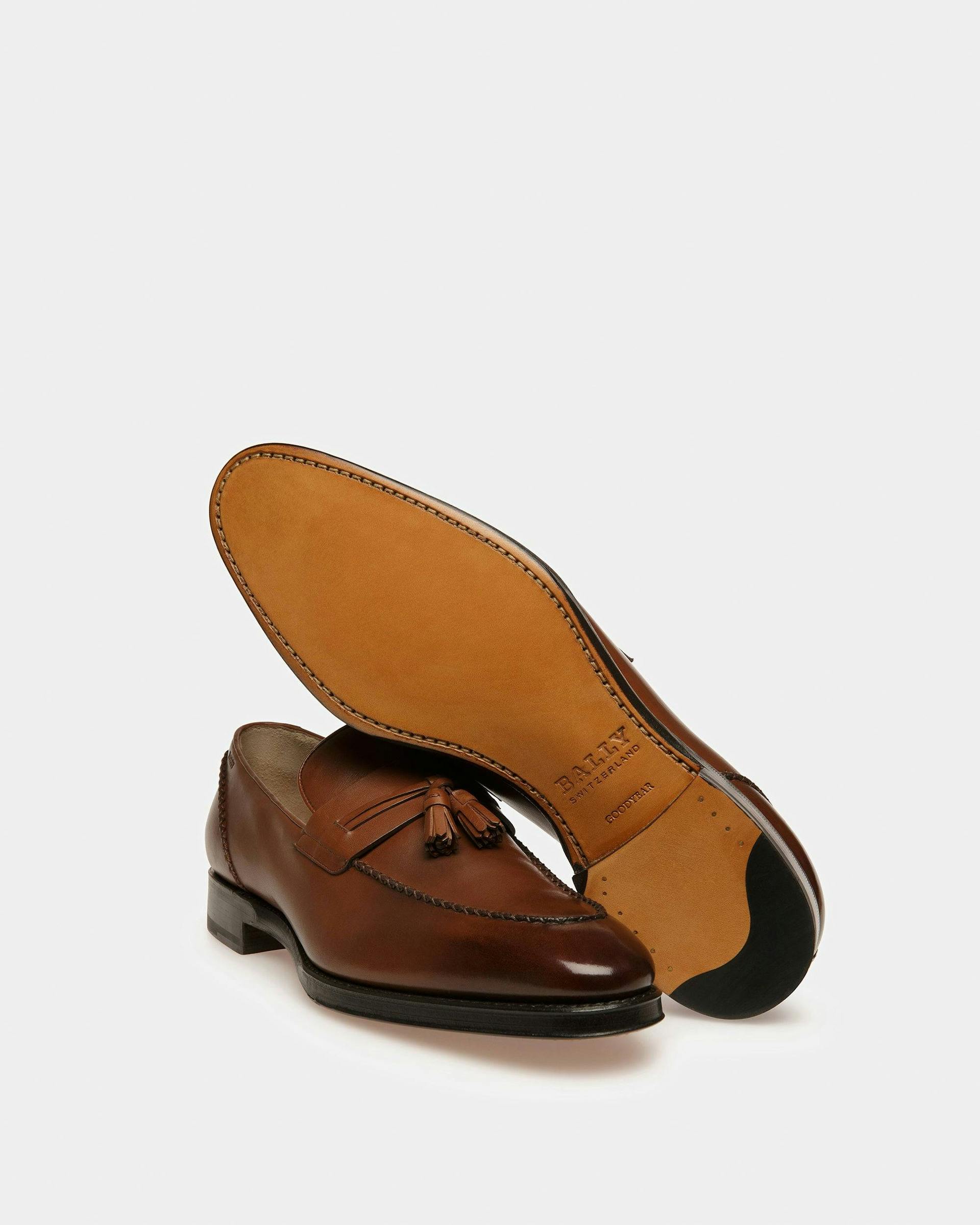 Skenny Leather Loafers In Brown - Men's - Bally - 05