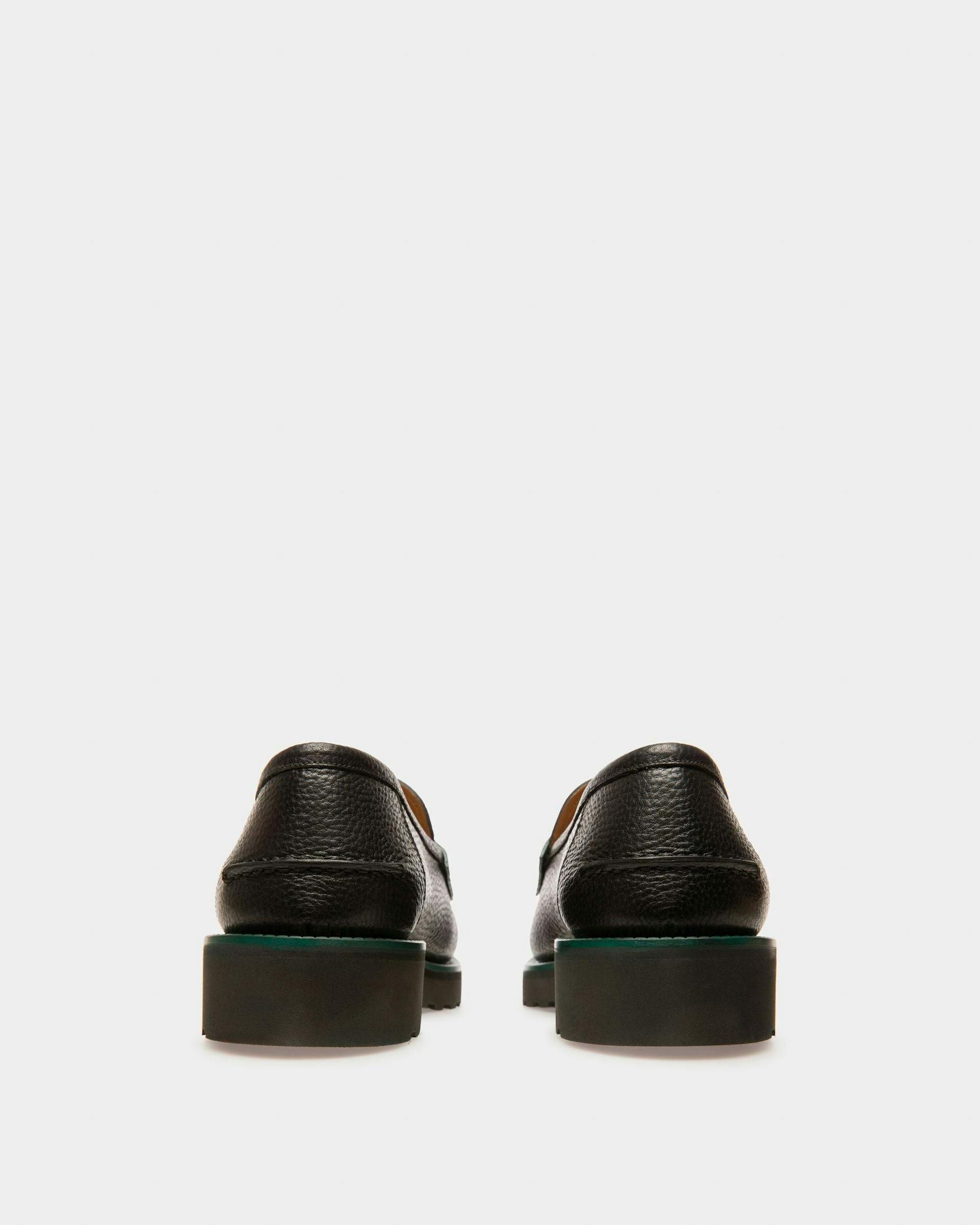 Noah Leather Loafers In Black & Green - Men's - Bally - 03