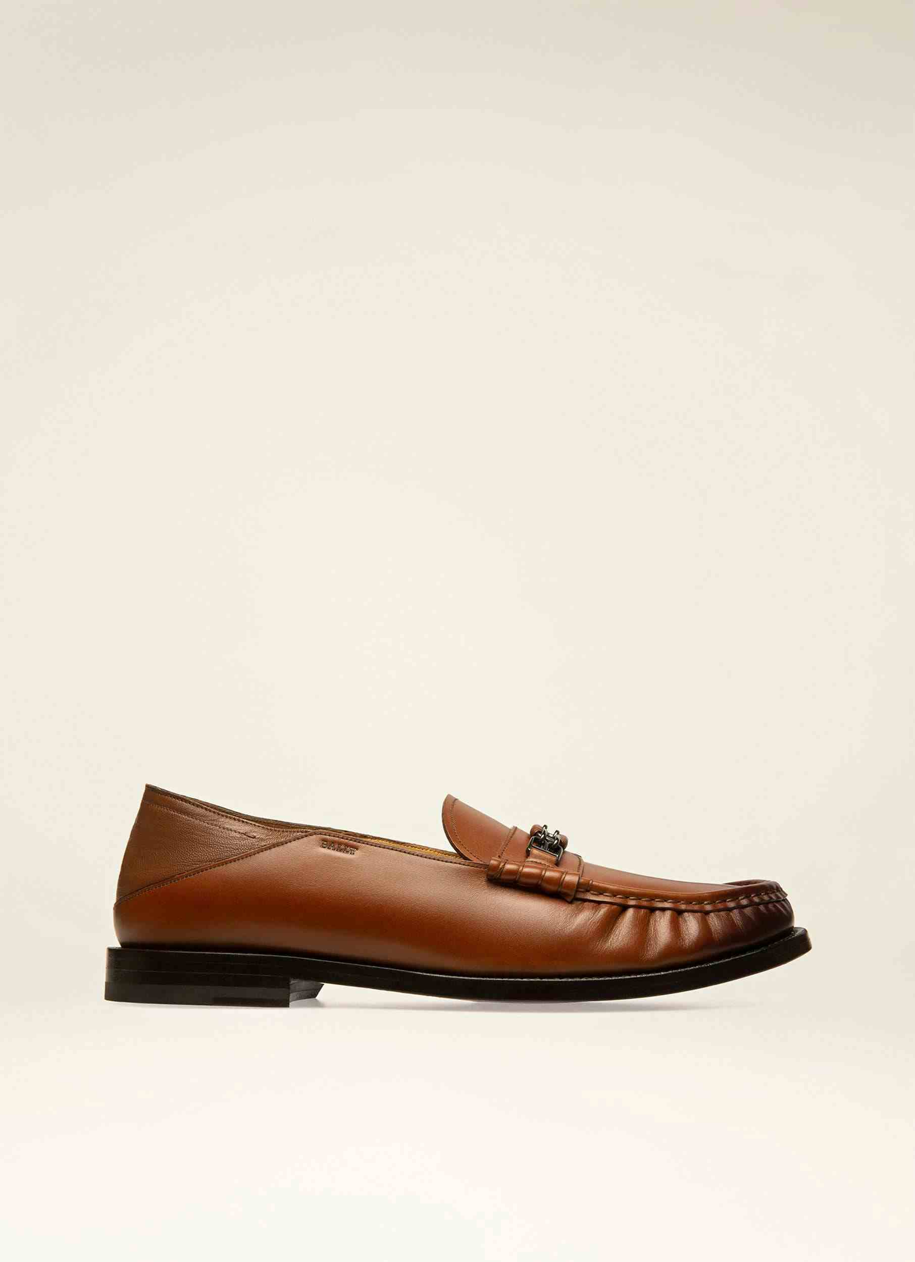 Coriano Leather Moccasins In Brown - Men's - Bally