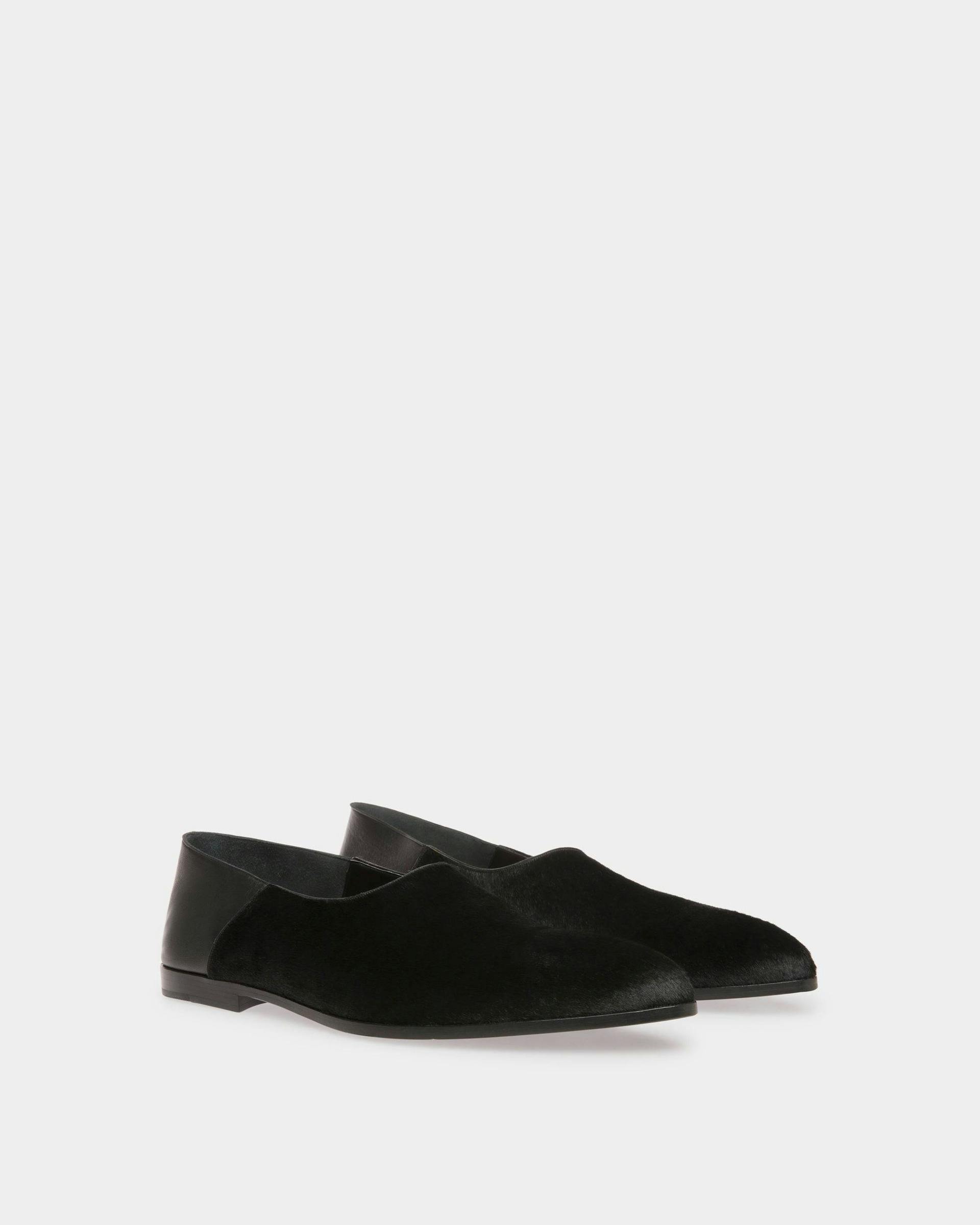 Vegas Flat Loafers In Black Haircalf Leather - Men's - Bally - 03