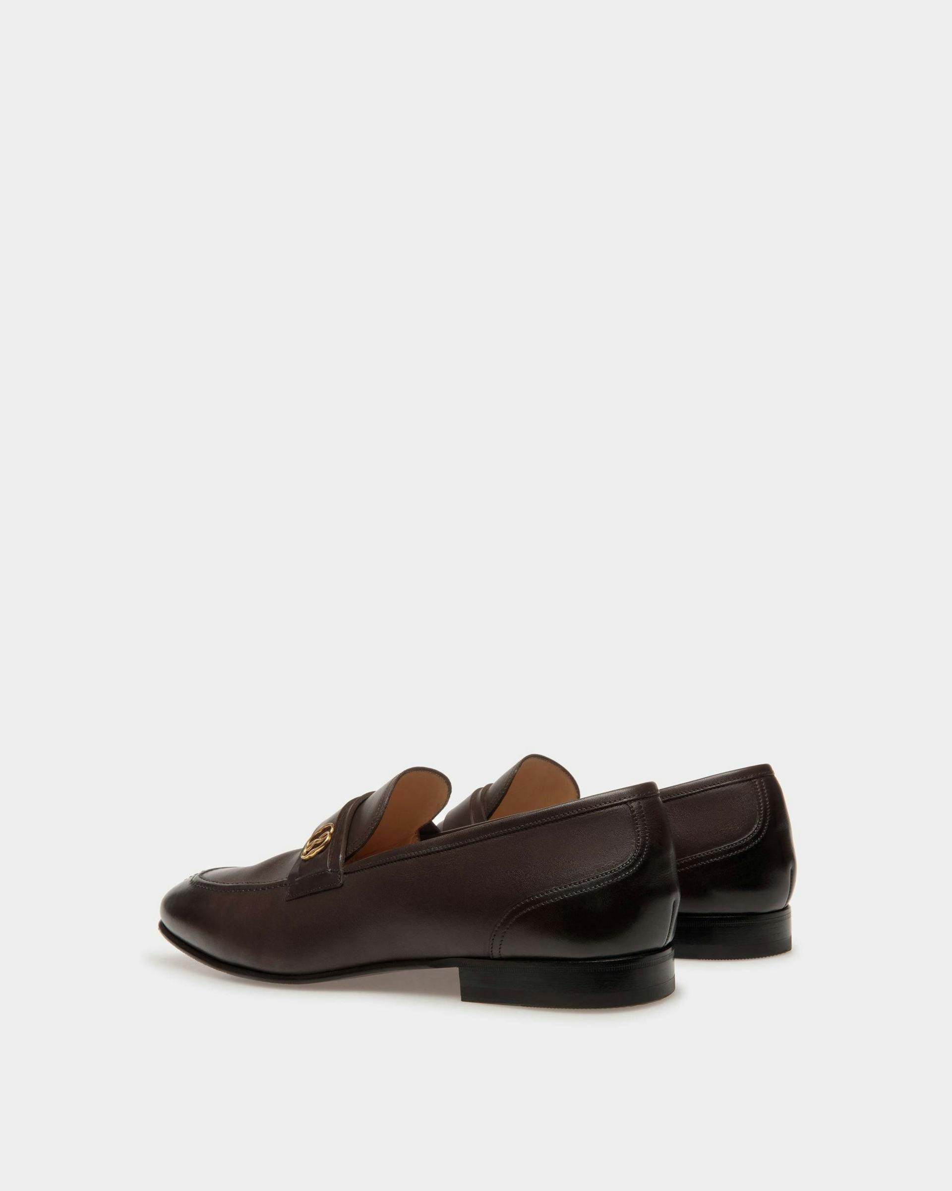 Men's Suisse Loafers In Brown Leather | Bally | Still Life 3/4 Back