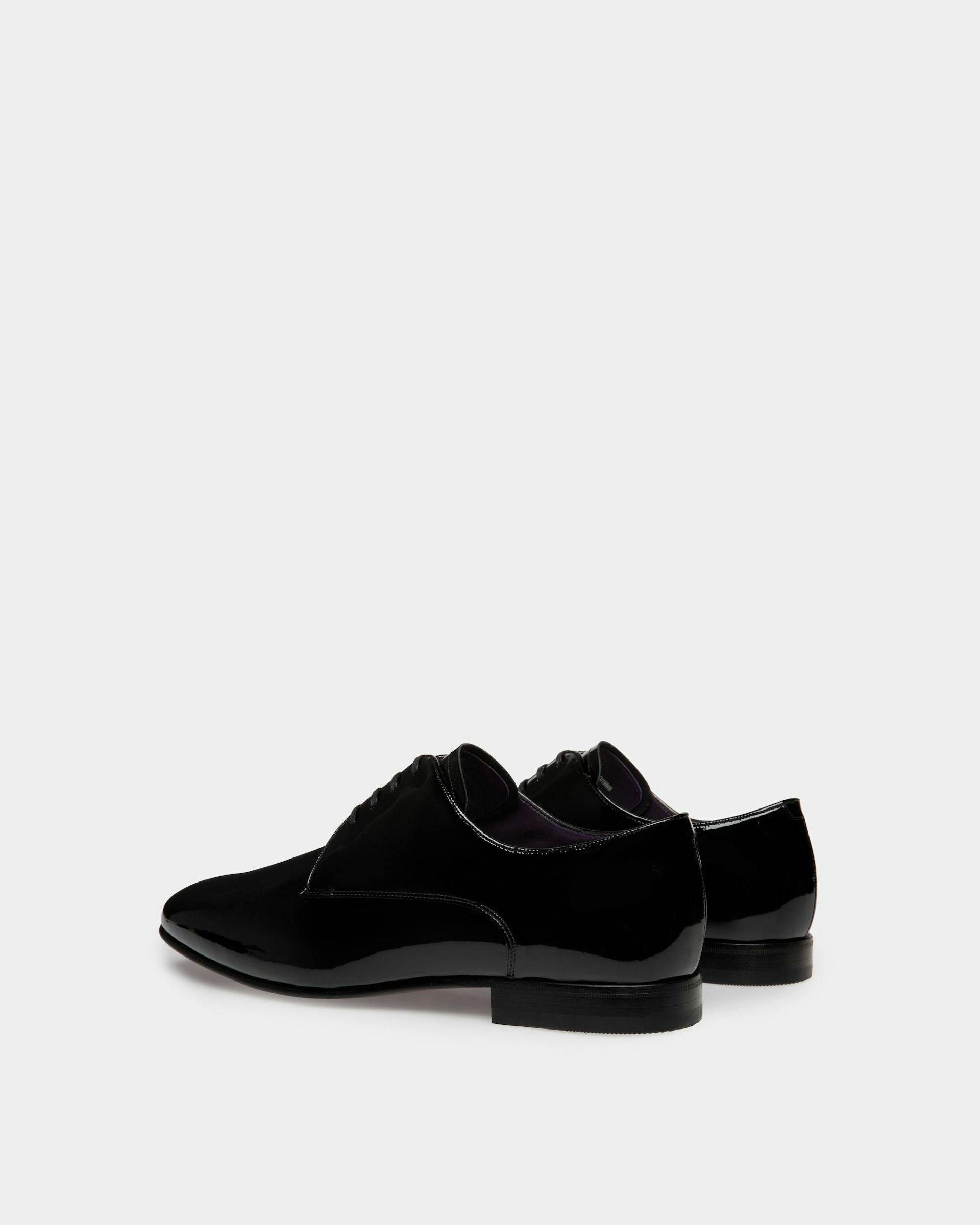 Men's Suisse Derby in Black Patent Leather | Bally | Still Life 3/4 Back