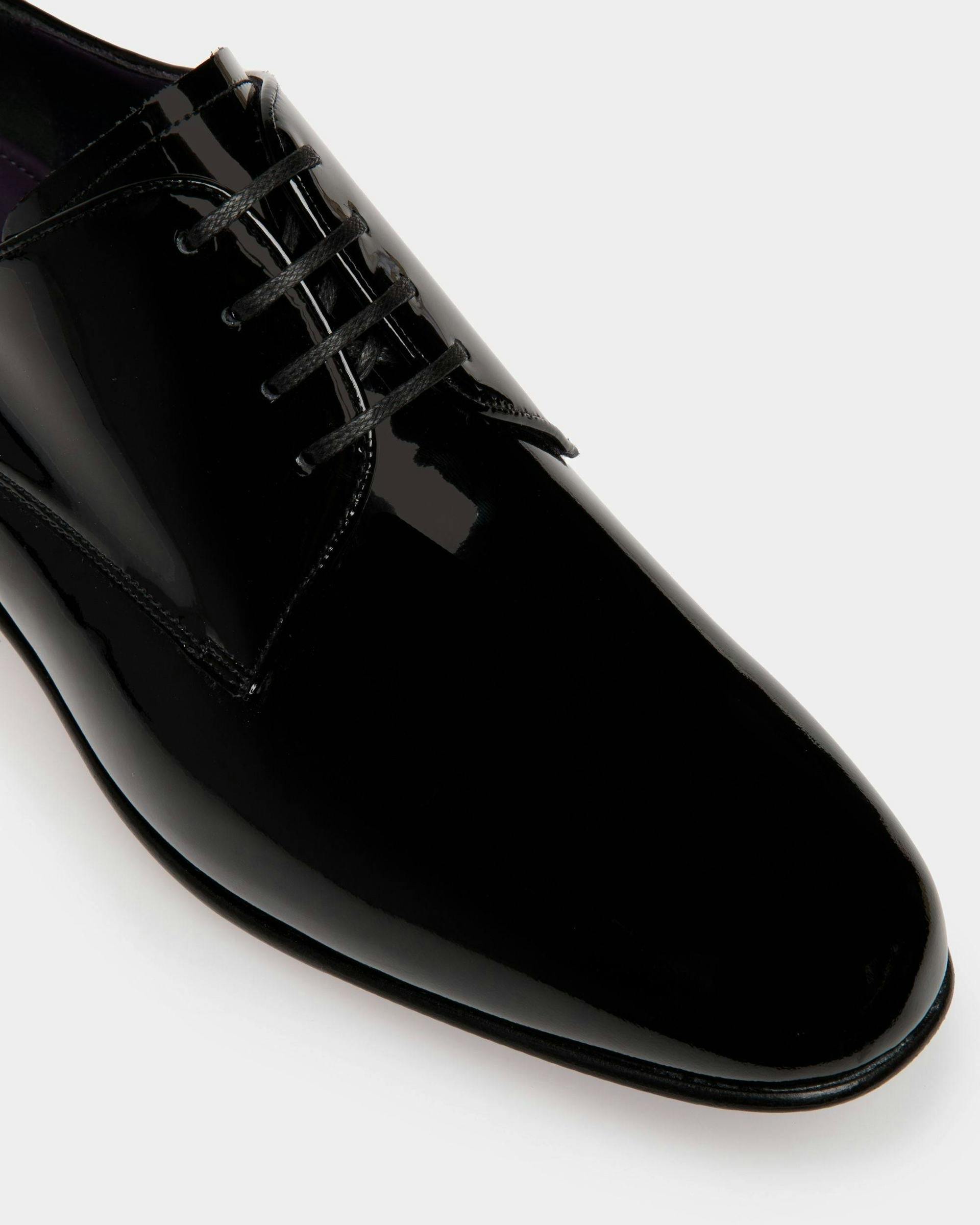 Men's Suisse Derby in Black Patent Leather | Bally | Still Life Detail