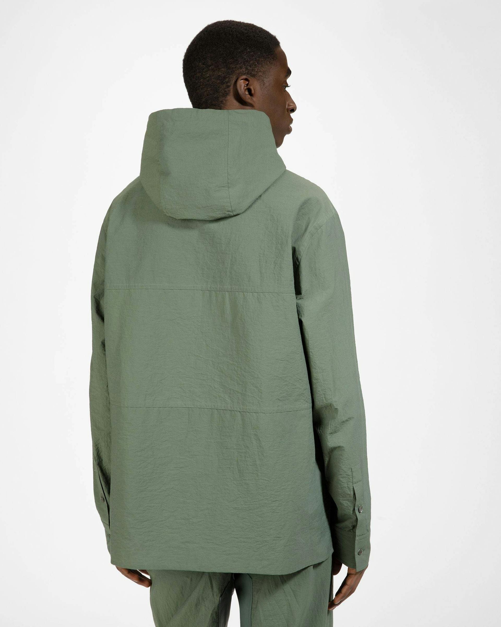 Cotton And Nylon Hooded Shirt Jacket In Sage - Men's - Bally - 02