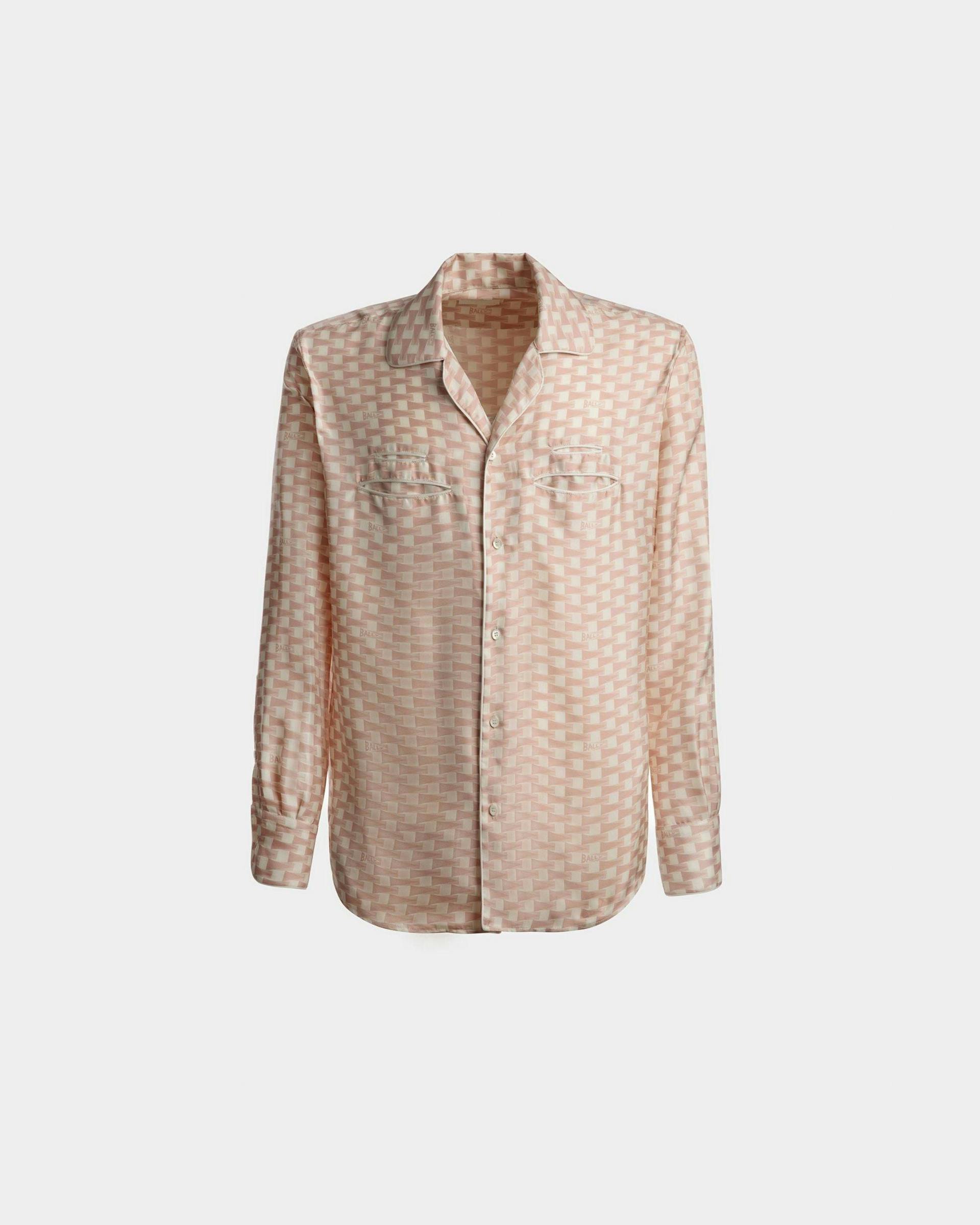 Men's Pennant Print Shirt In Dusty Petal Silk | Bally | Still Life Front