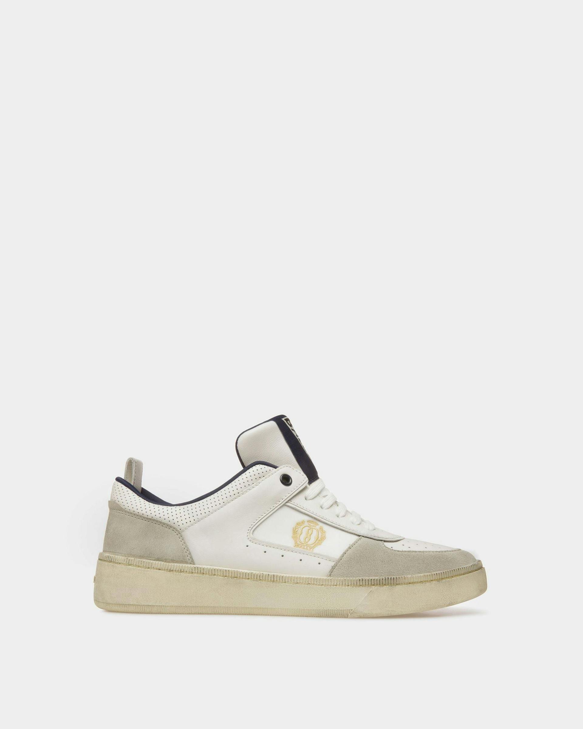 Raise Sneakers In Dusty White And Midnight Leather And Fabric - Men's - Bally - 01