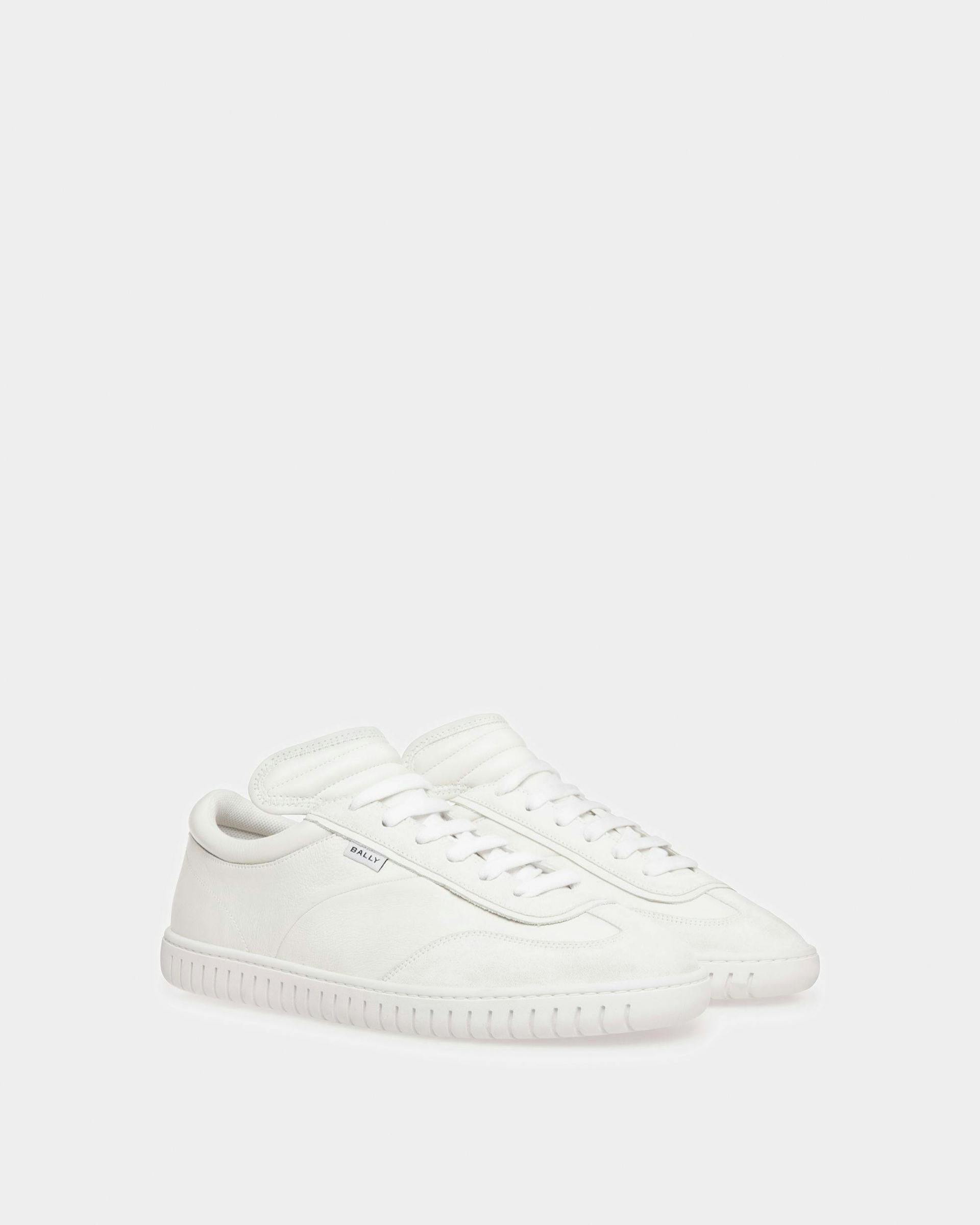 Men's Player Sneakers In White Leather | Bally | Still Life 3/4 Front