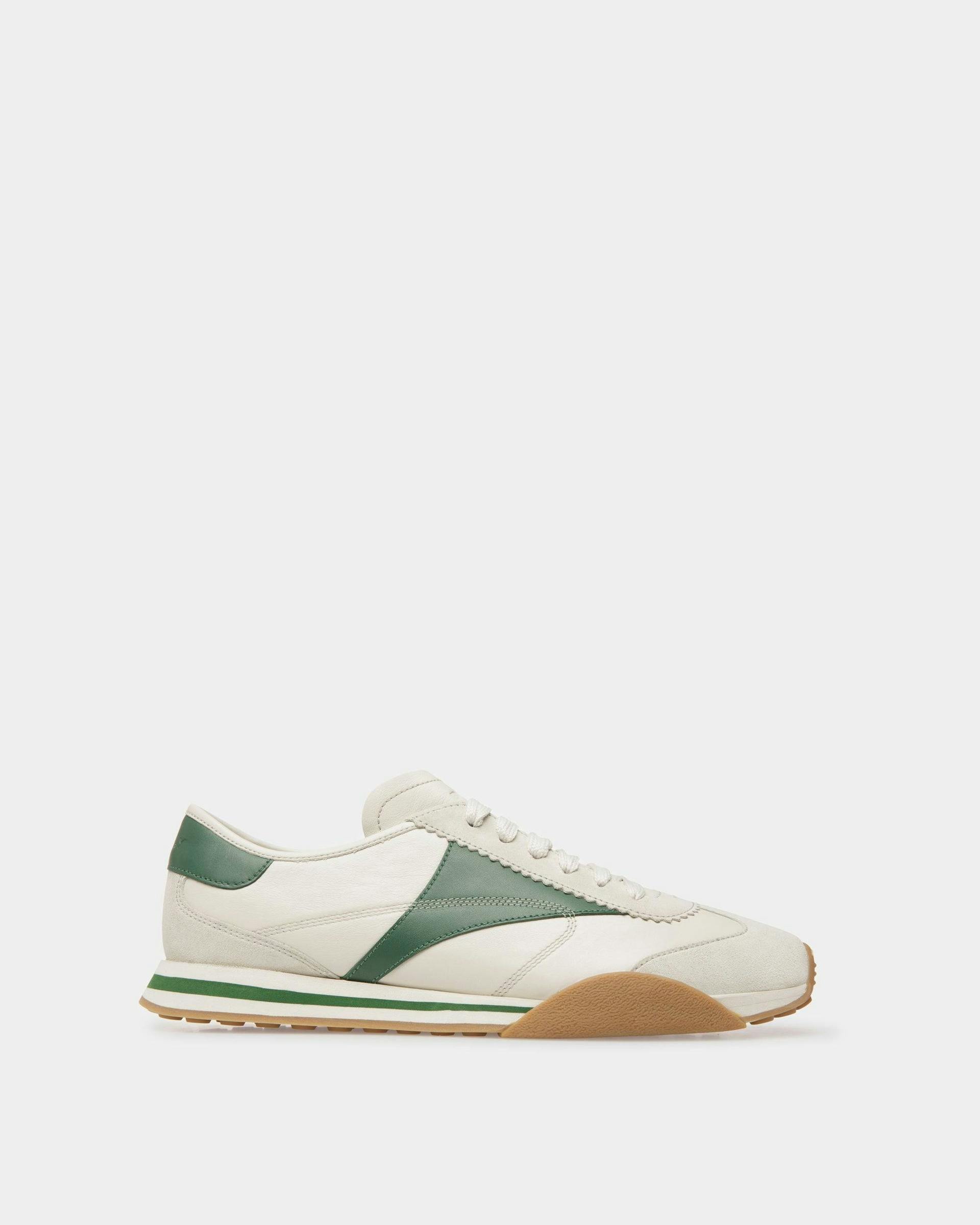 Sussex Sneakers In Dusty White And Kelly Green Leather - Men's - Bally - 01