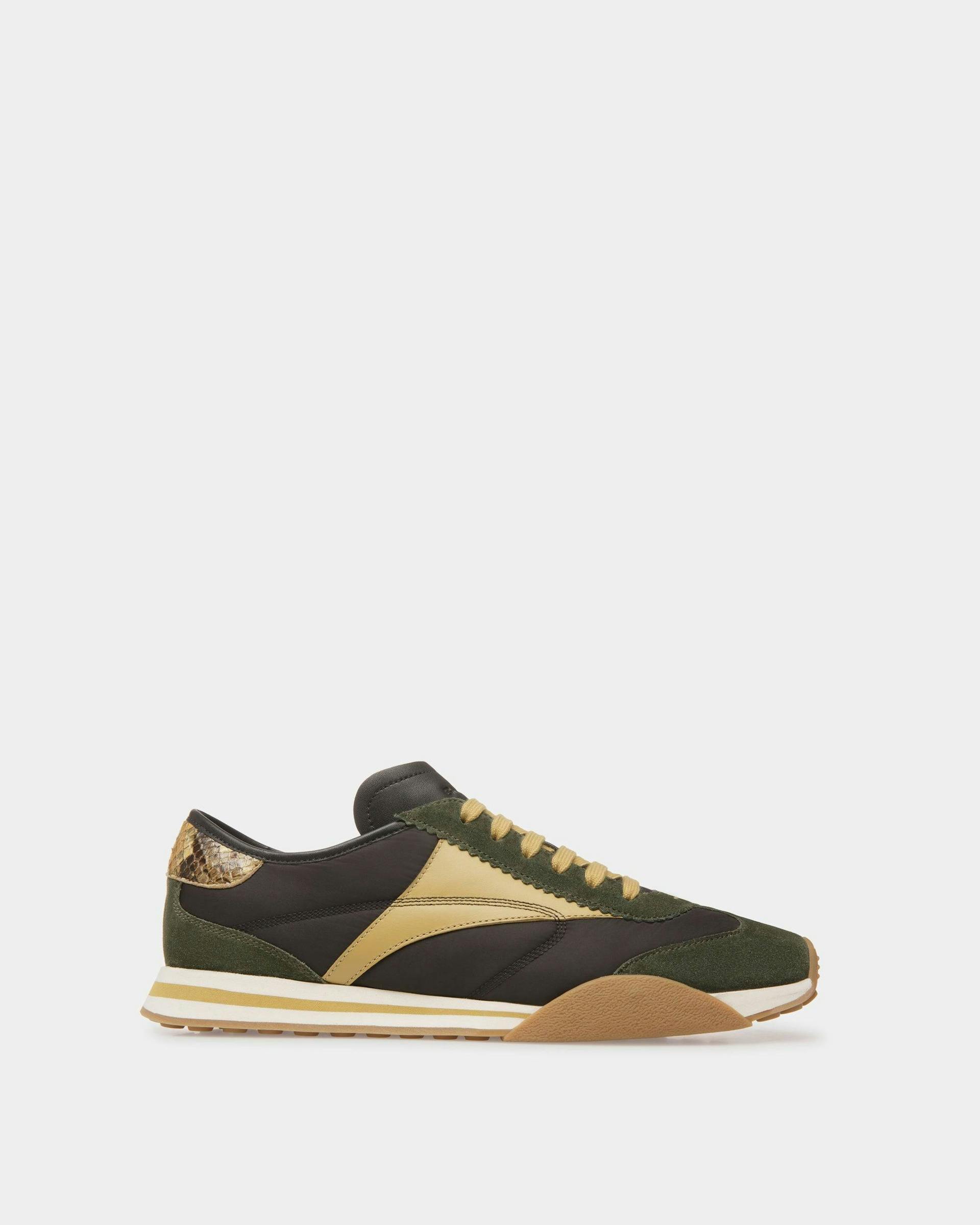 Sussex Sneakers In Green And Black Leather And Fabric - Men's - Bally - 01