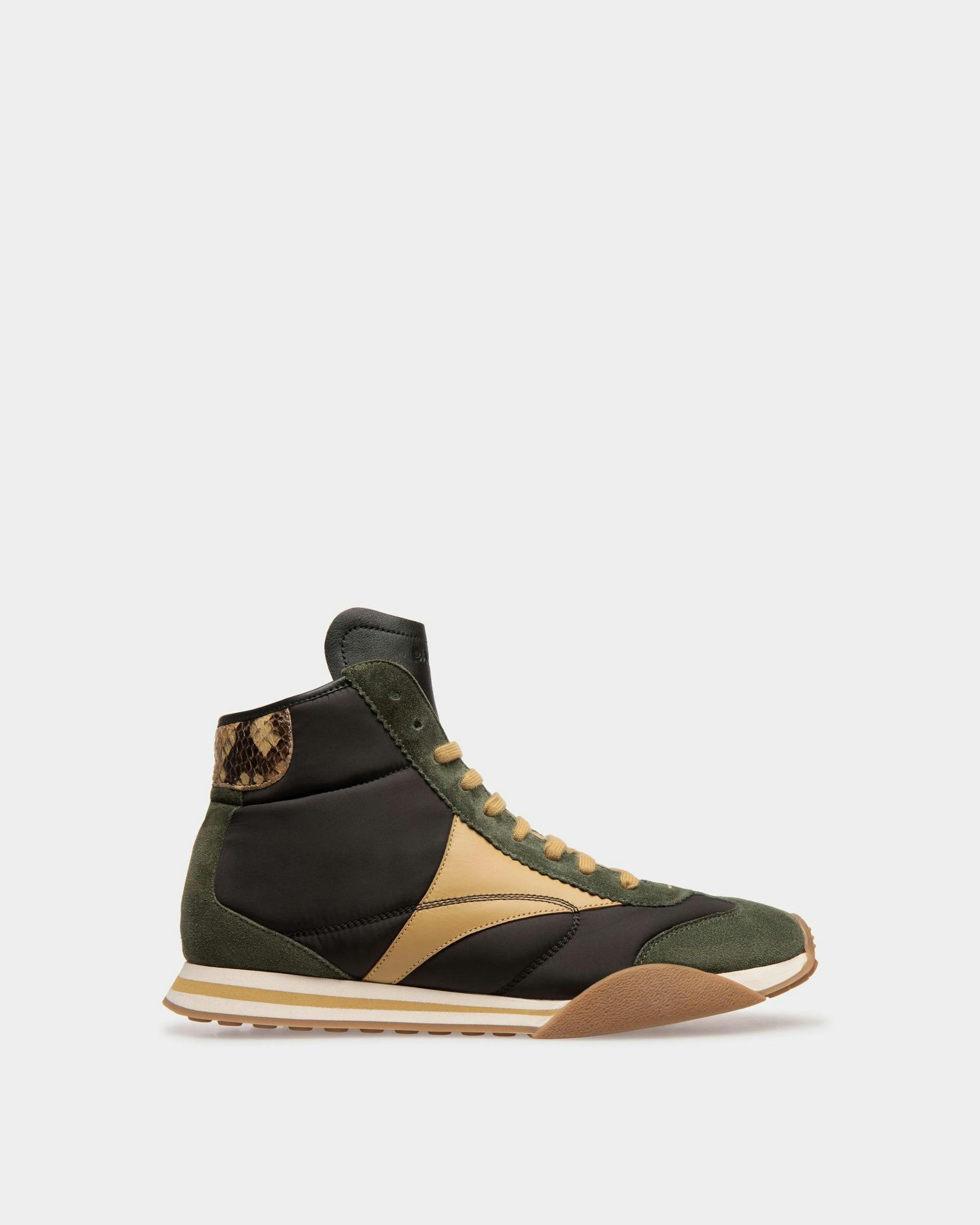 Sussex Sneakers In Green And Black Leather And Fabric - Men's - Bally - 01