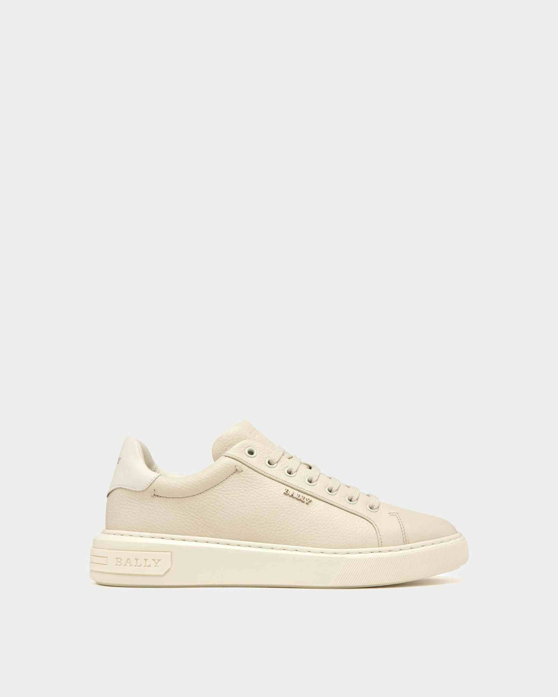 Miky Leather Sneakers In Denty White & White - Men's - Bally