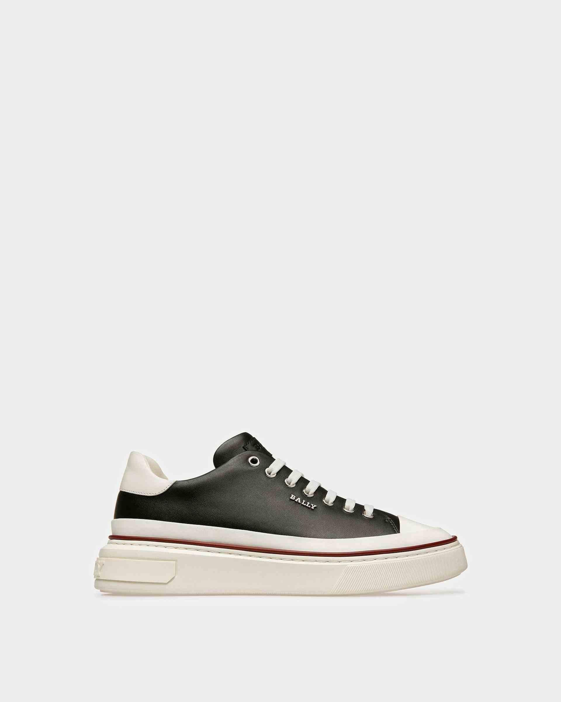 Maily Leather Sneakers In Black & White - Men's - Bally