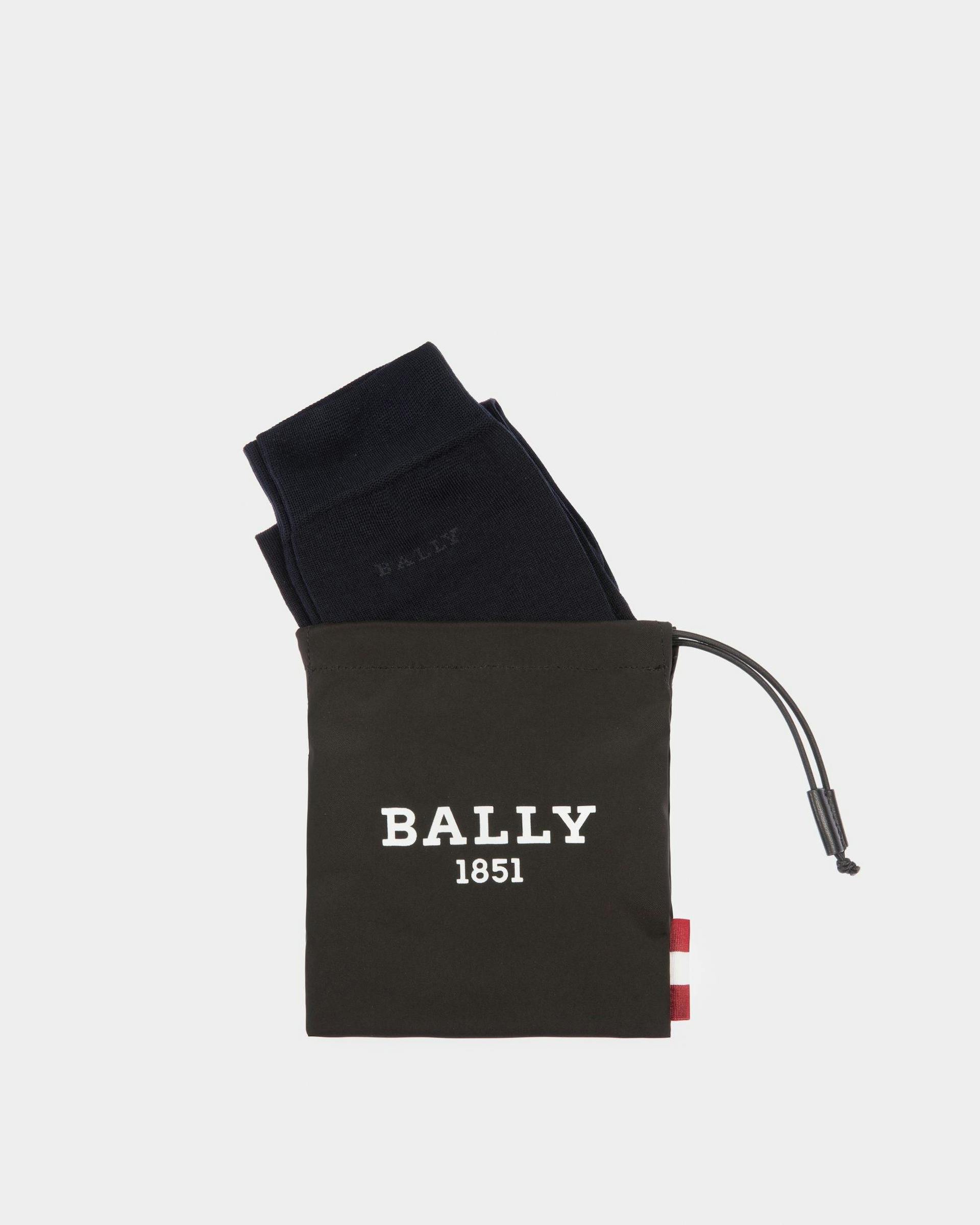 Cotton Socks In Navy - Men's - Bally - 02