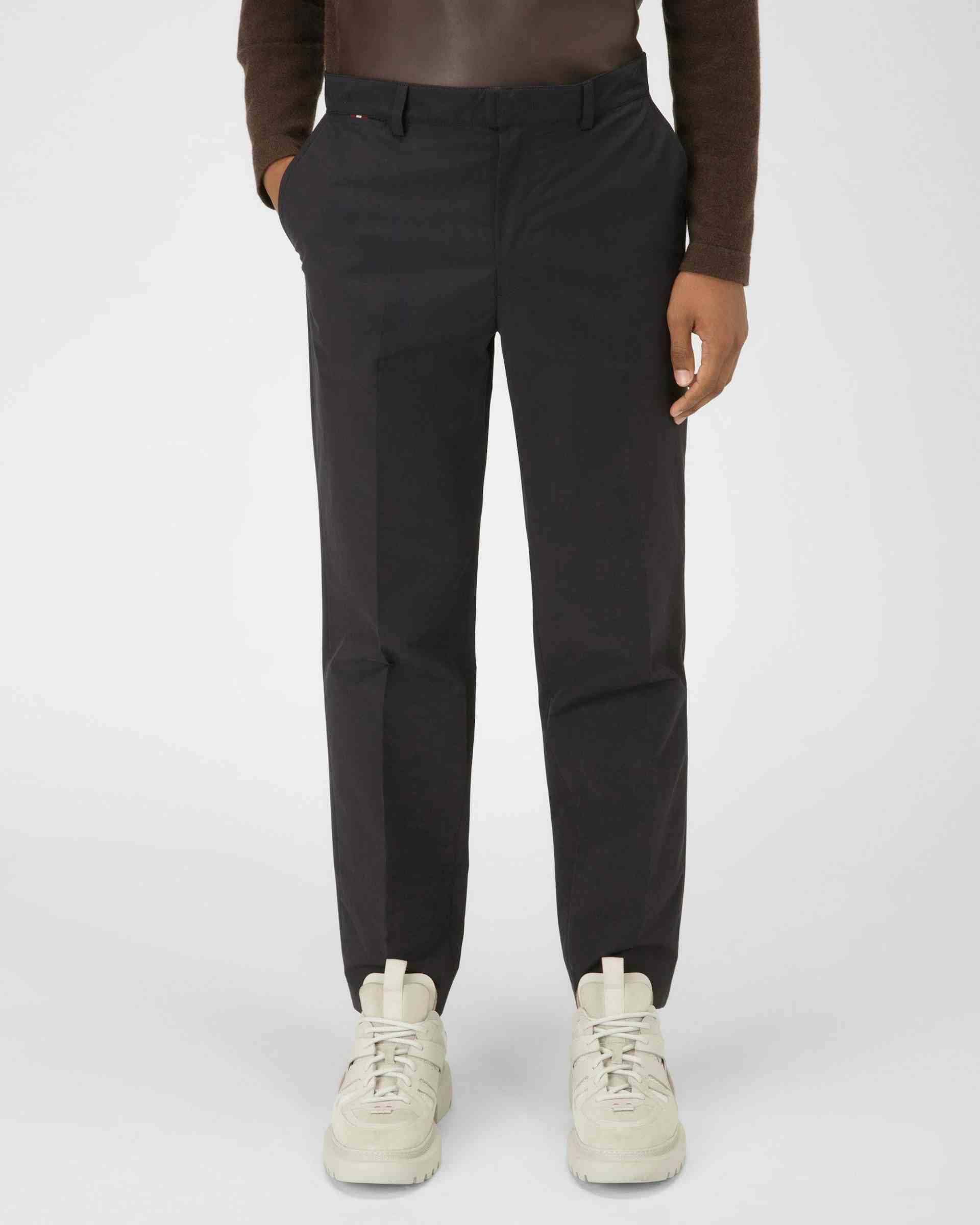 Mixed Cotton Chino Pants In Black - Men's - Bally