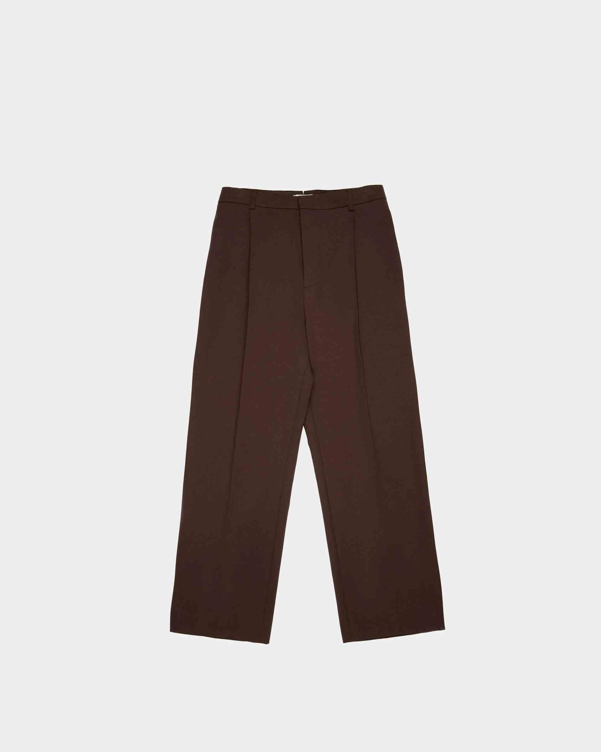Cotton Mix Trousers In Ebony Brown - Men's - Bally