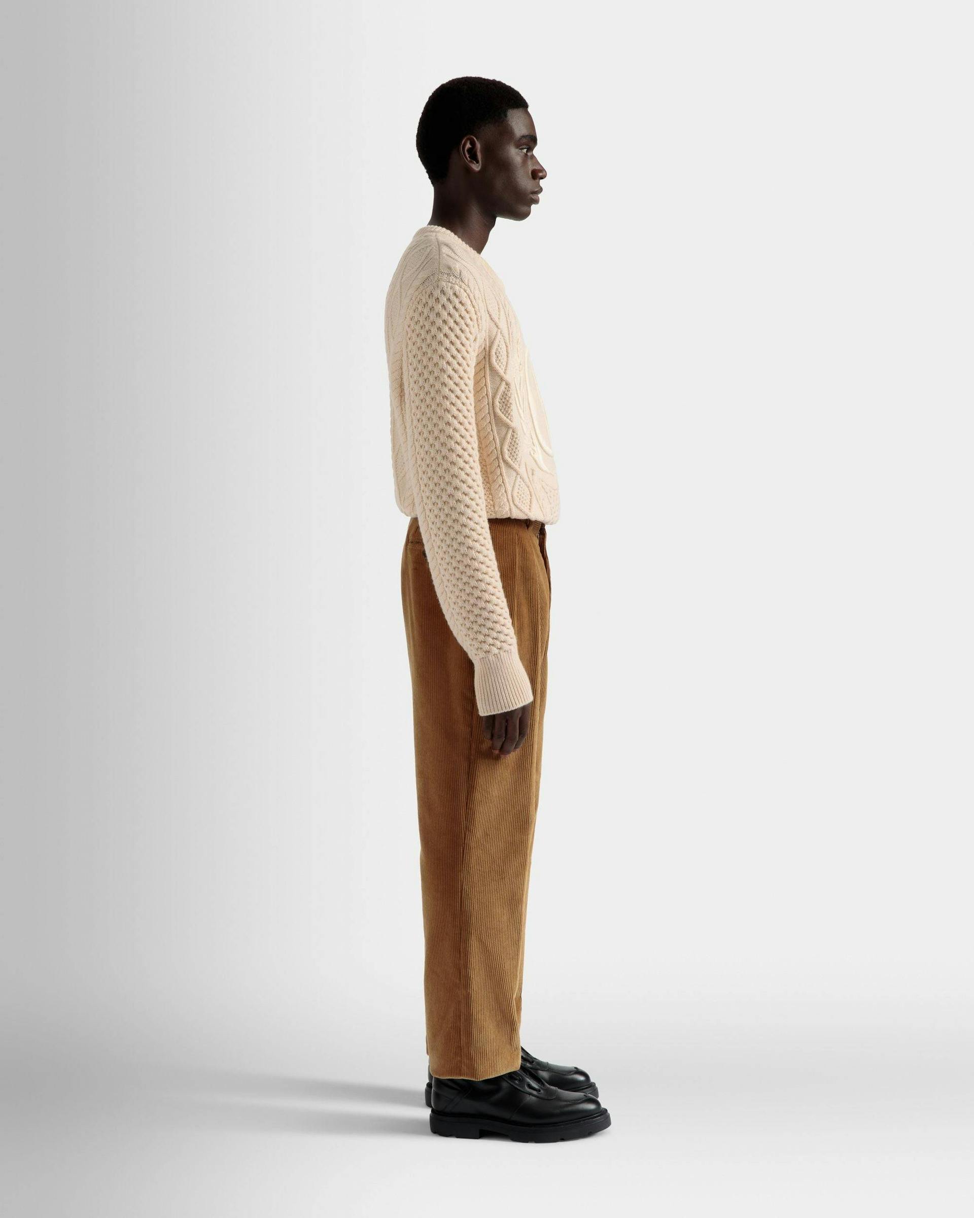 Corduroy Tailored Pants In Camel Cotton - Men's - Bally - 05