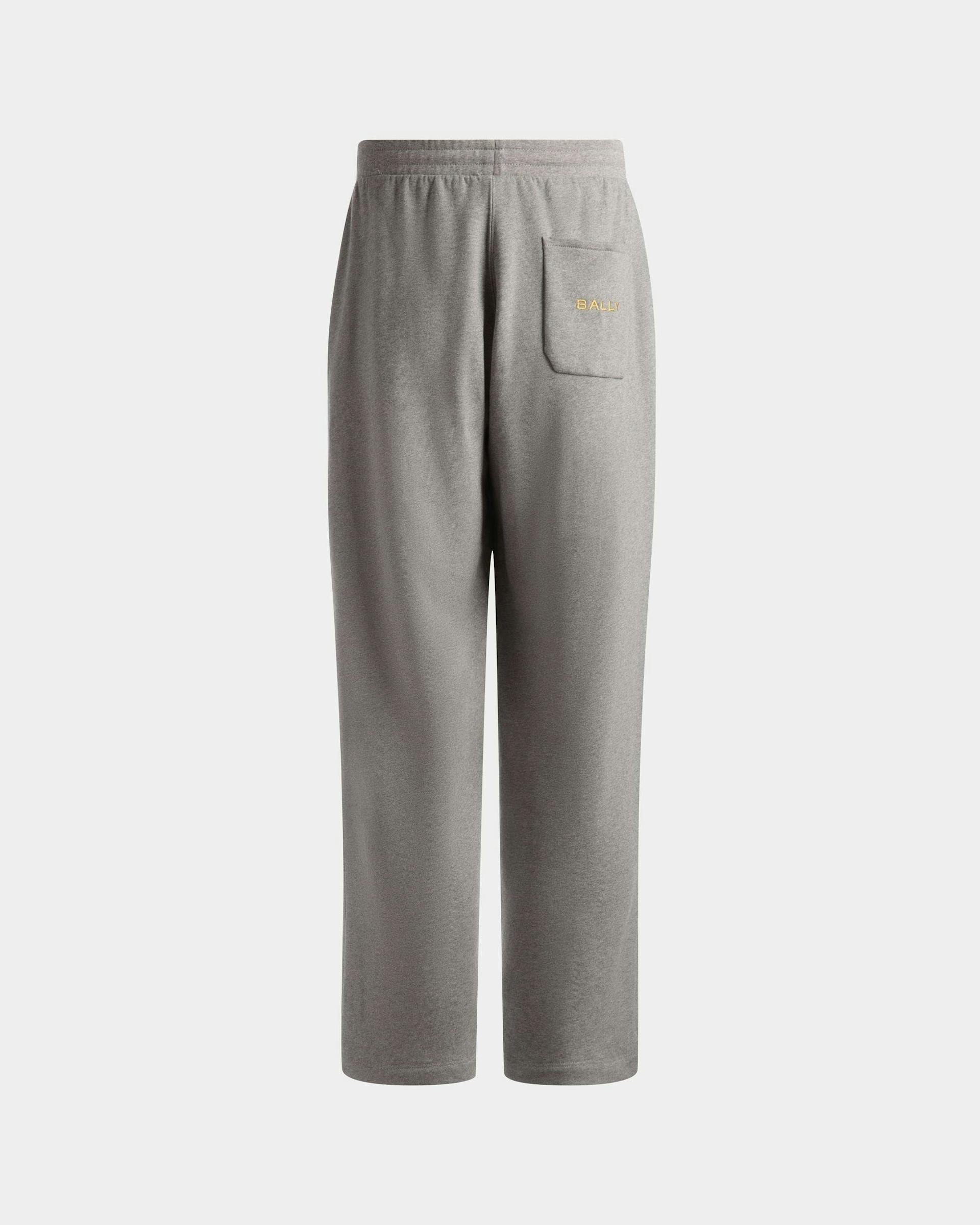 Men's Drawstring Sweatpants In Gray Melange Cotton | Bally | Still Life Back