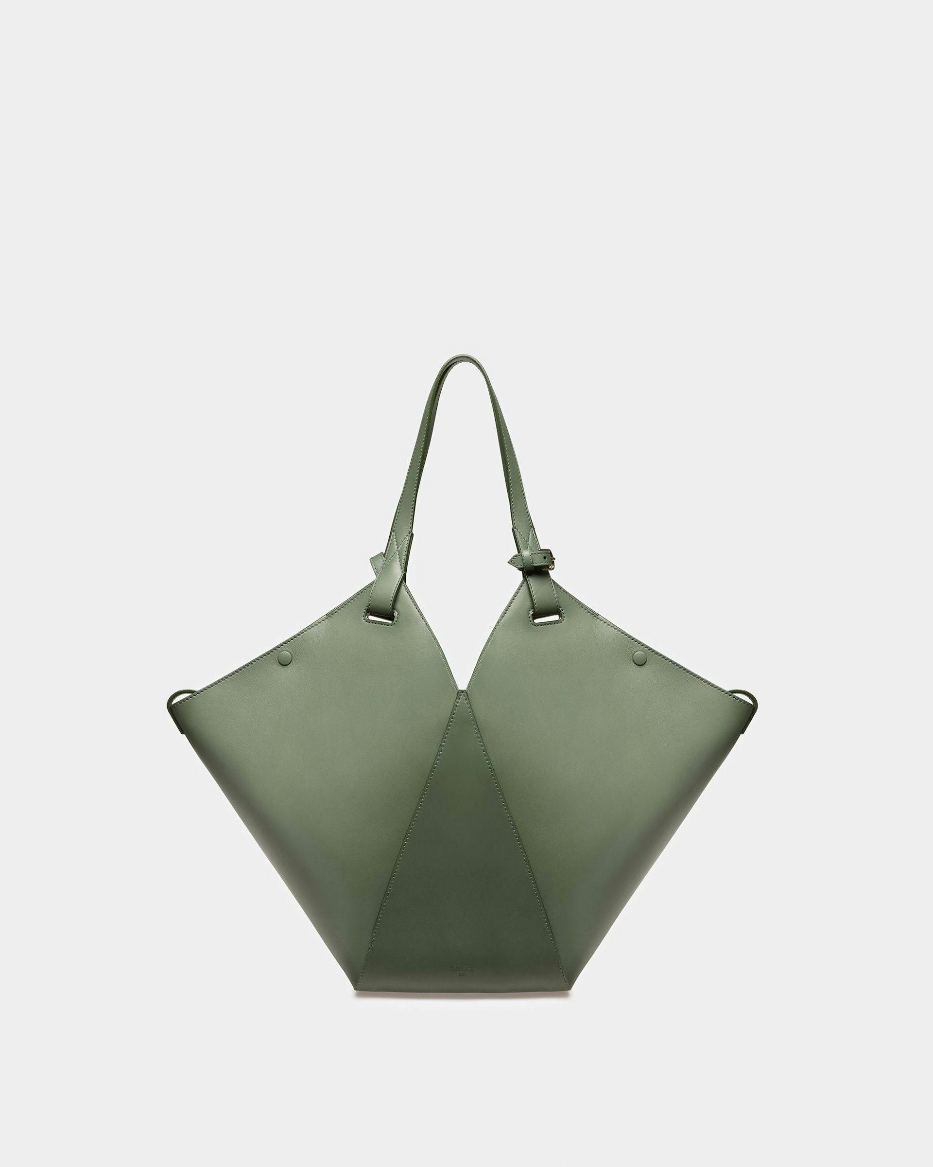 Ahria Leather Tote In Sage - Women's - Bally - 01