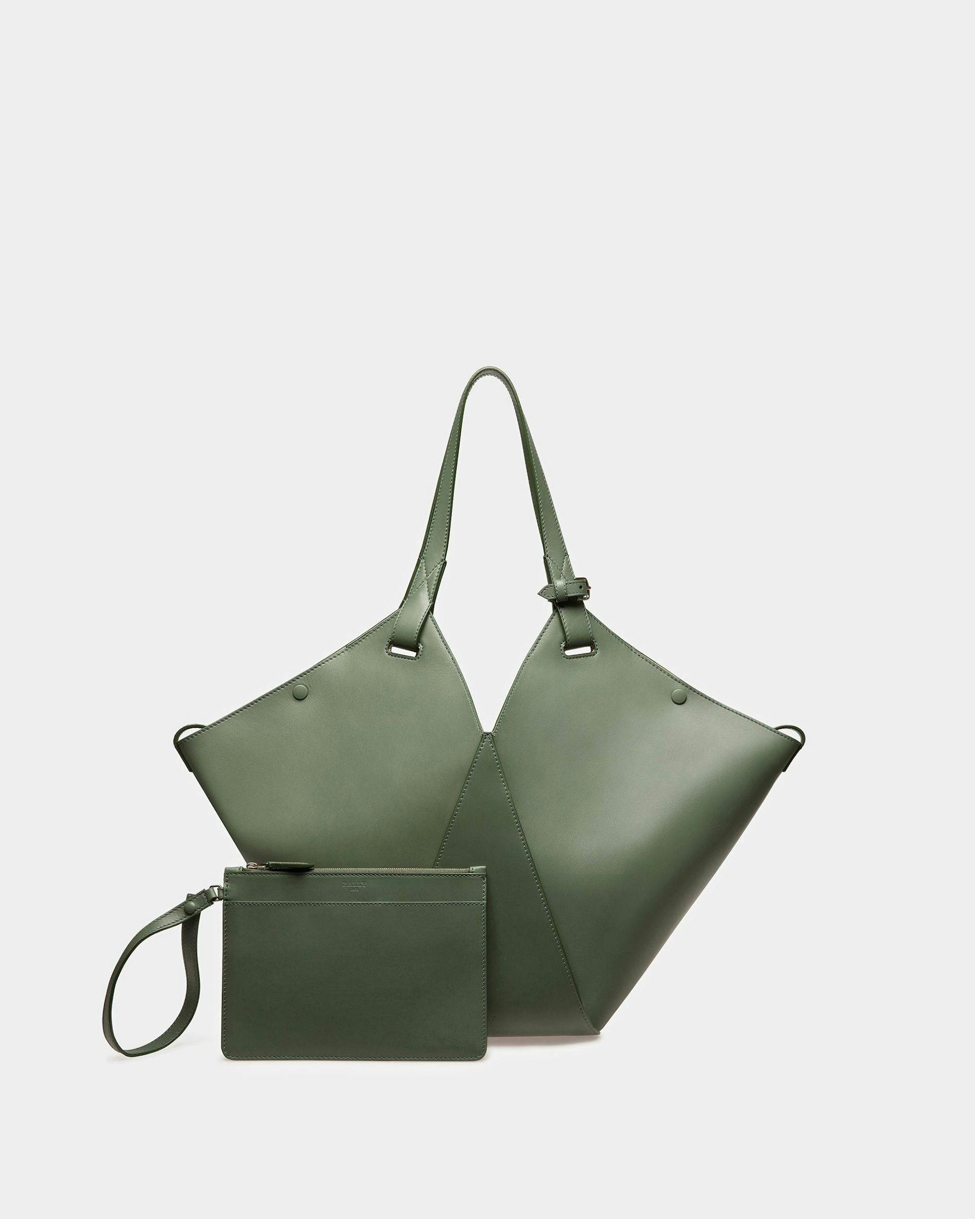 Ahria Leather Tote In Sage - Women's - Bally - 08