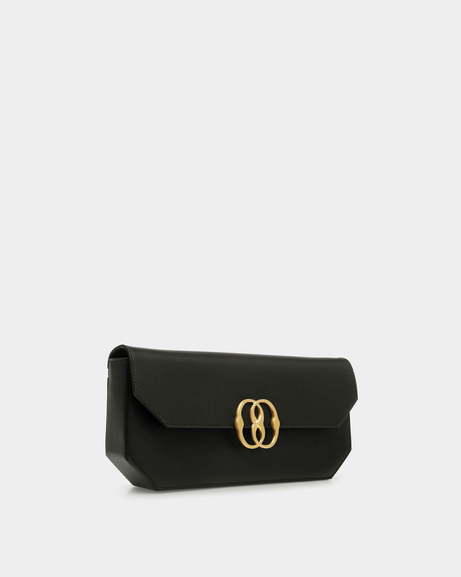 Emblem Shoulder Bag In Black Leather - Women's - Bally - 03