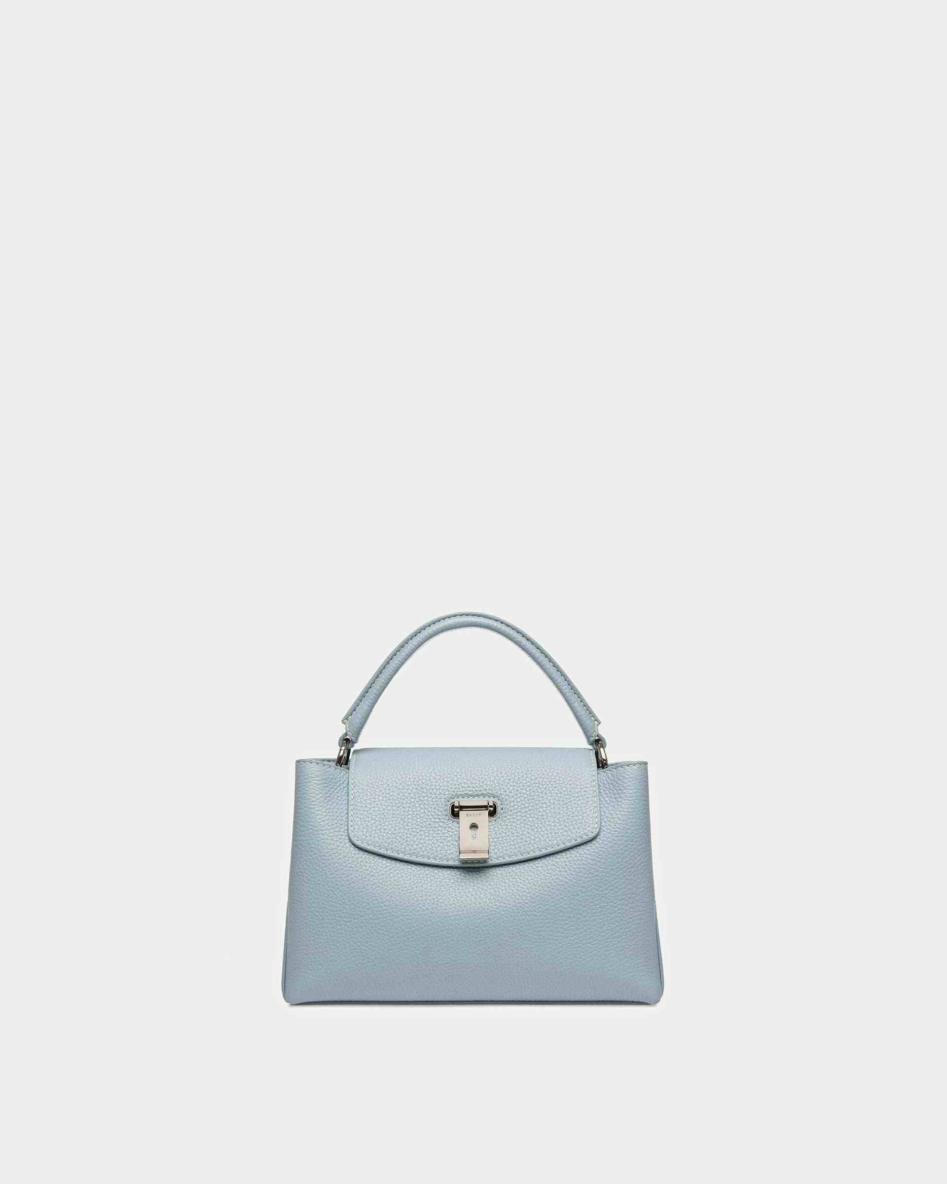 Layka Small Leather Top Handle Purse In Light Blue - Women's - Bally