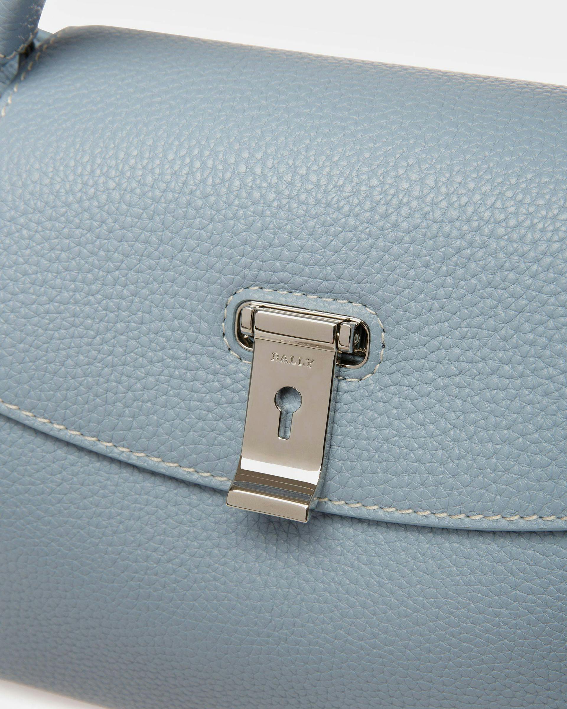 Layka Small Leather Top Handle Purse In Light Blue - Women's - Bally - 04