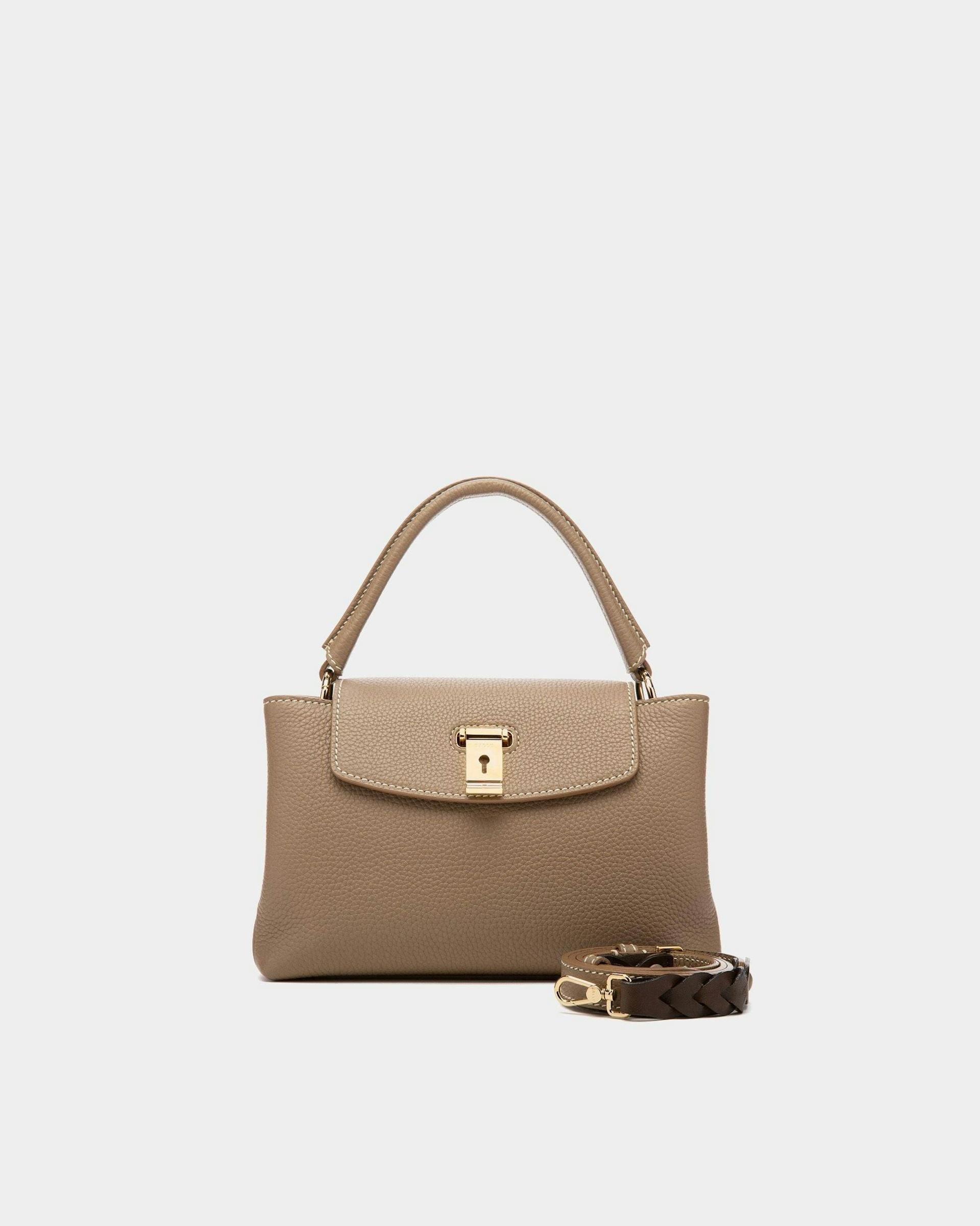 Women's Layka Leather Top Handle Bag In Light Brown | Bally | Still Life Front