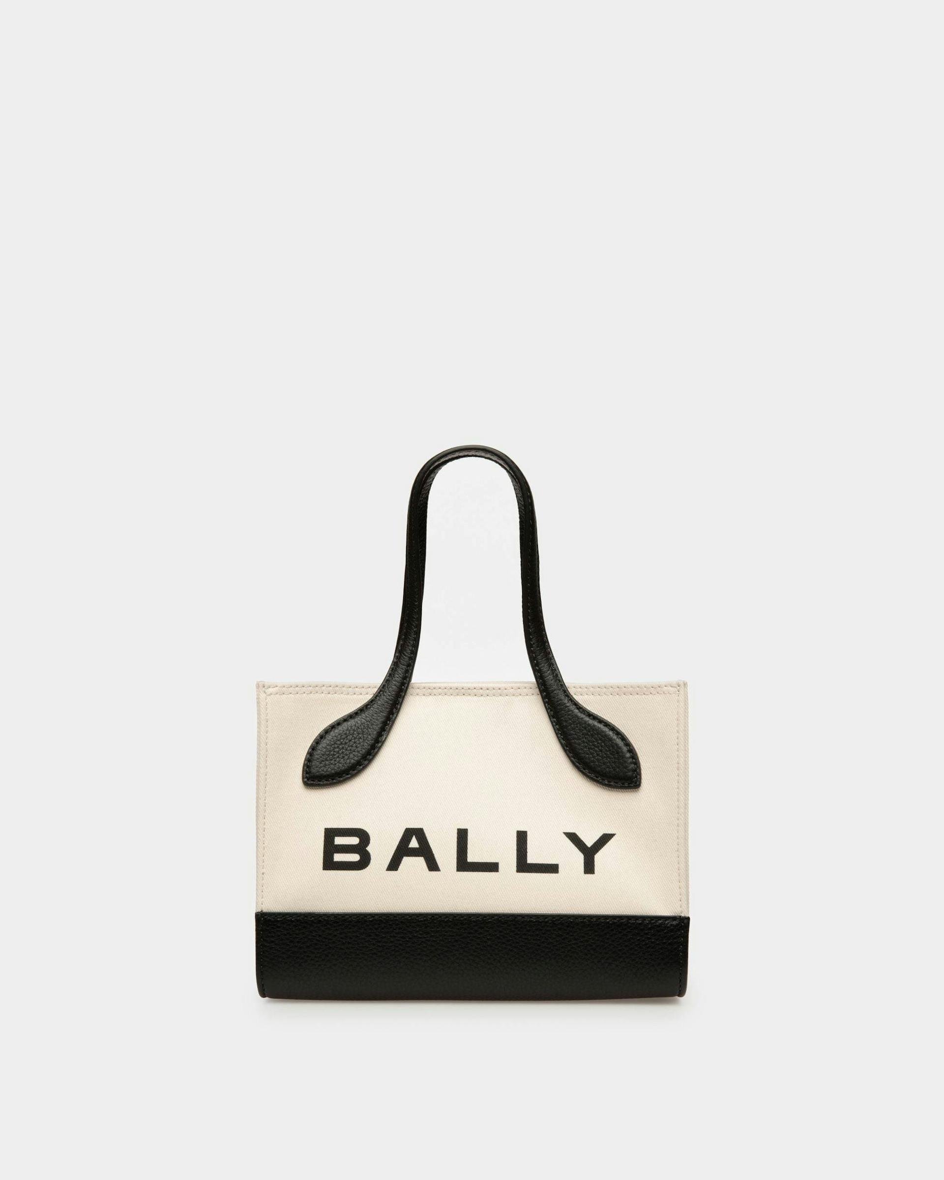 Mini-sac Bar En Tissu Naturel Et Noir - Femme - Bally - 01