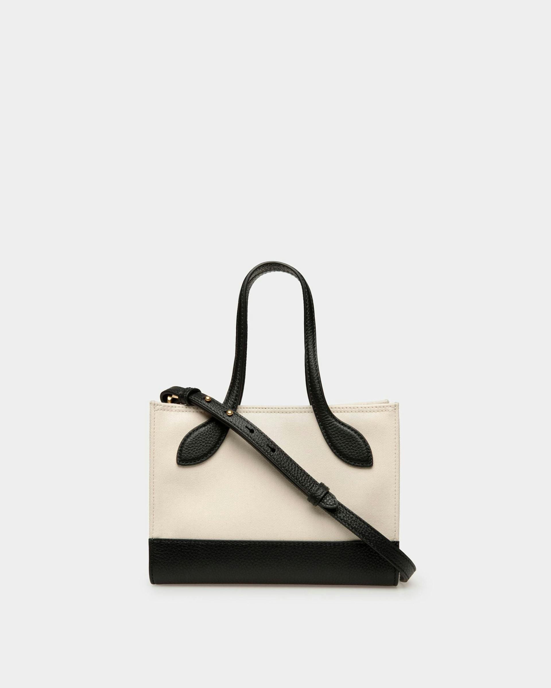 Bar Minibag In Natural And Black Fabric - Women's - Bally - 03