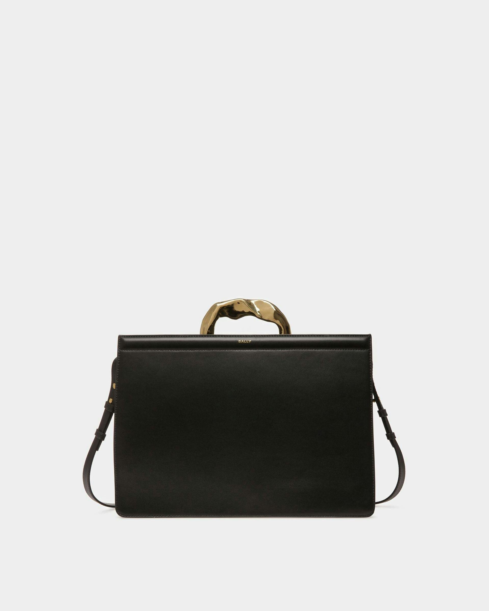 Baroque Top Handle Bag In Black Leather - Women's - Bally - 01