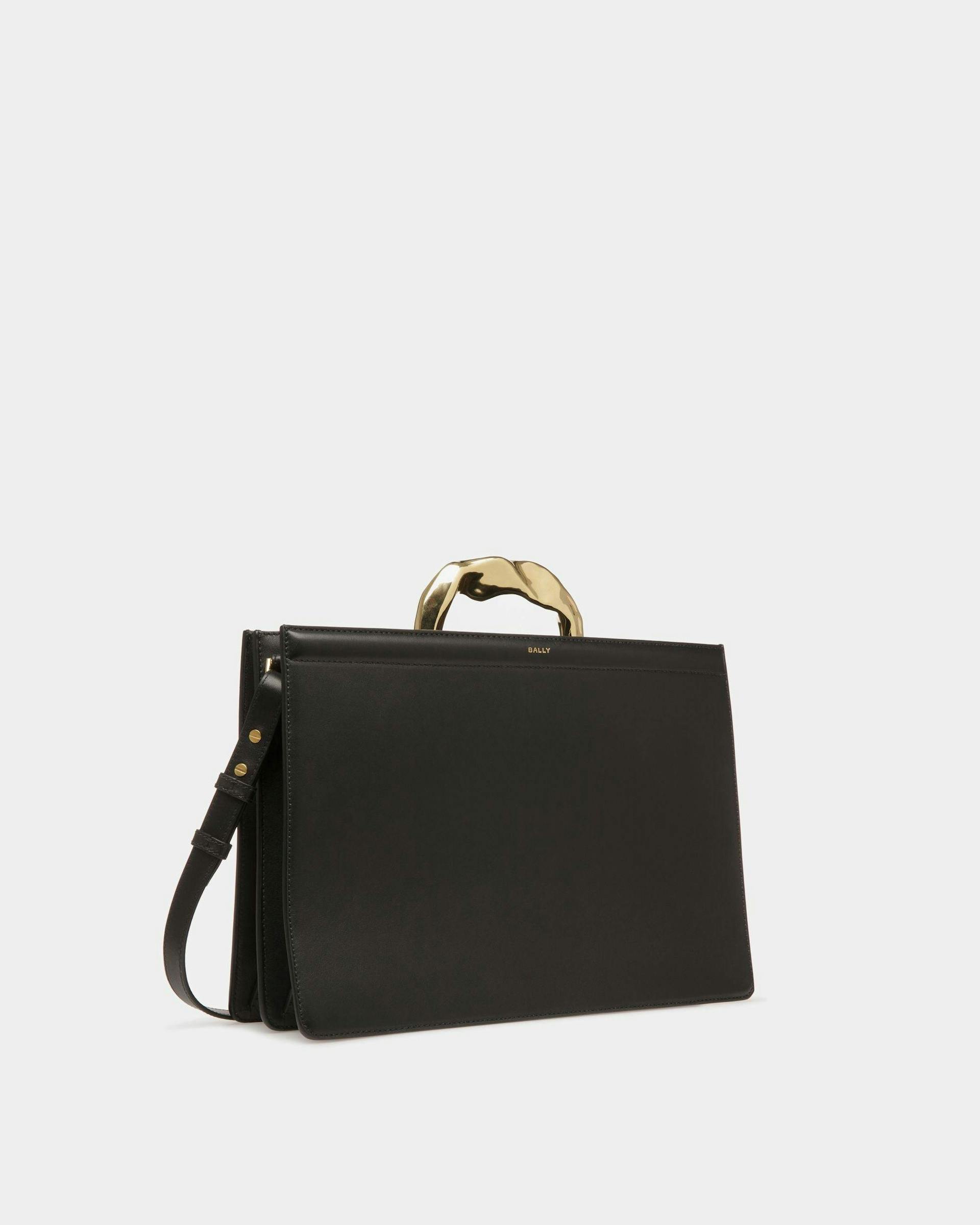 Baroque Top Handle Bag In Black Leather - Women's - Bally - 04