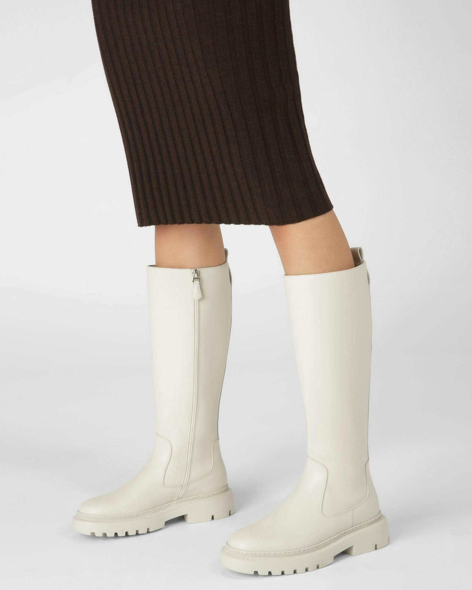 Gaila Leather Boots In Denty White - Women's - Bally - 08
