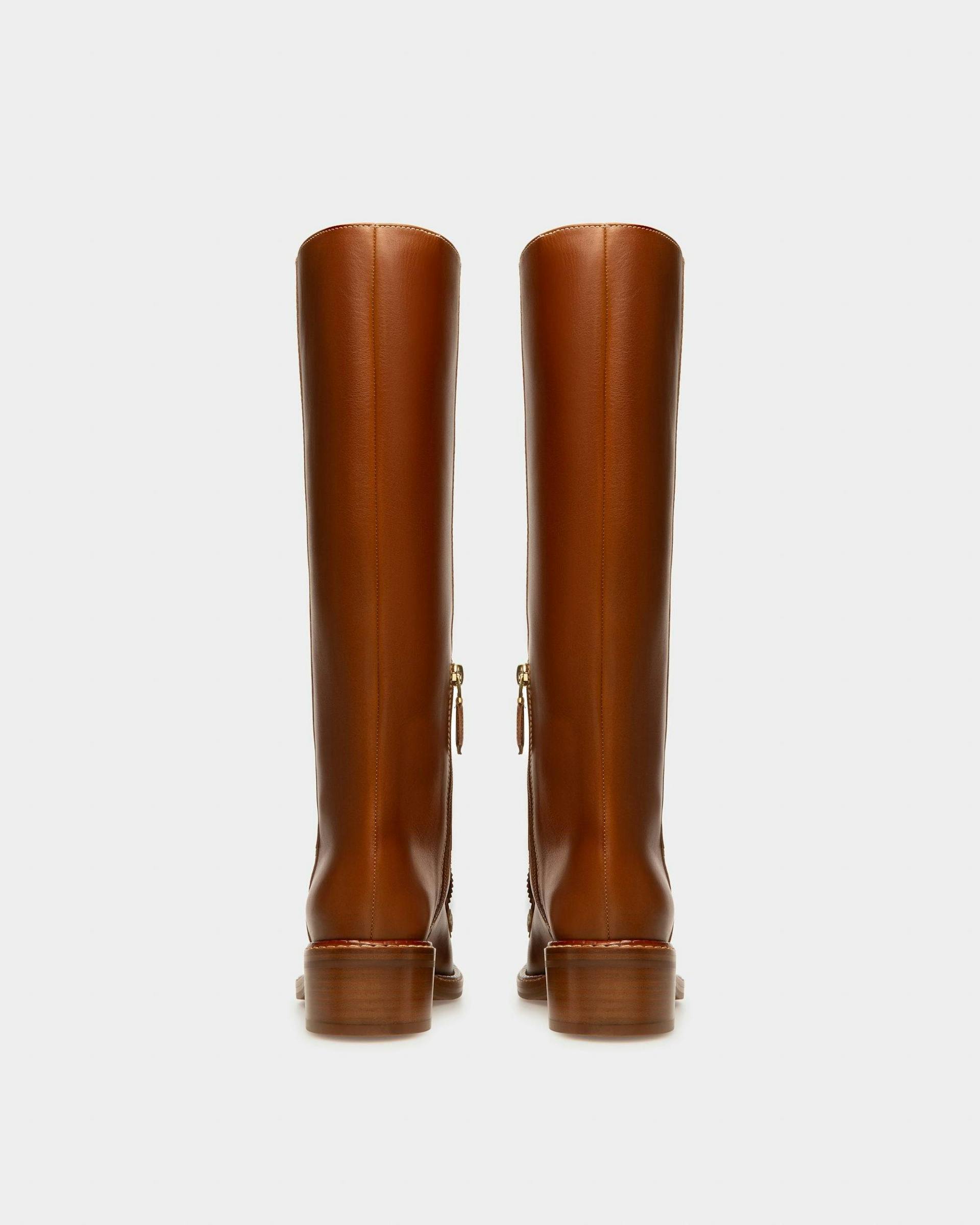 Ebele Leather Long Boots In Brown - Women's - Bally - 05