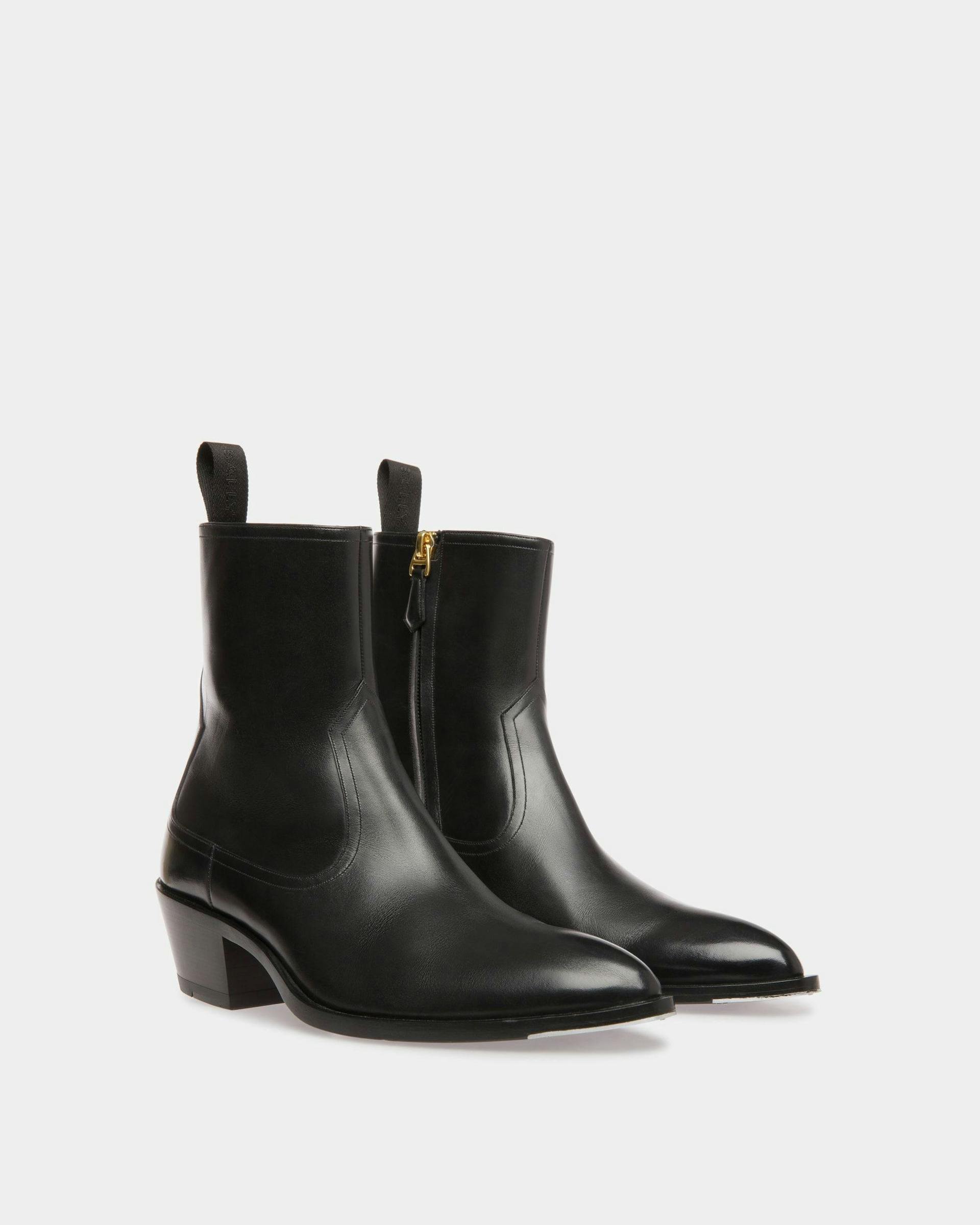 Vegas Boots In Black Leather - Women's - Bally - 03