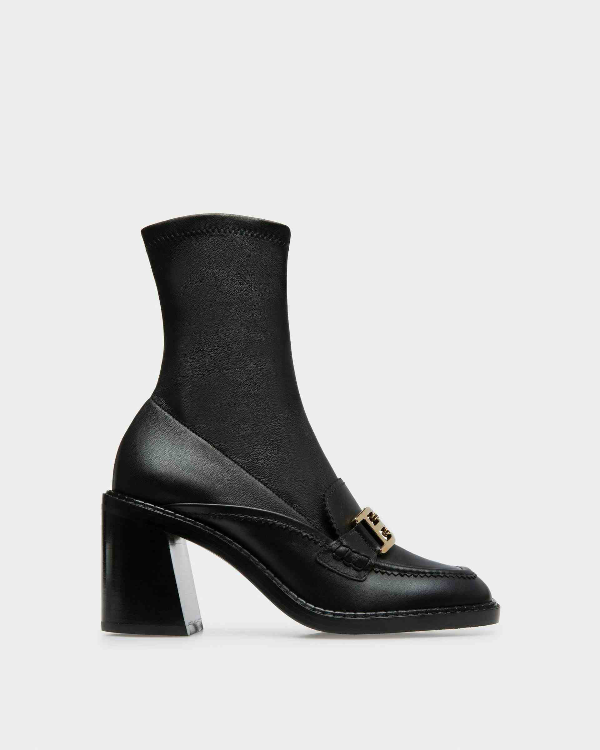 Enzy Leather Booties In Black - Women's - Bally