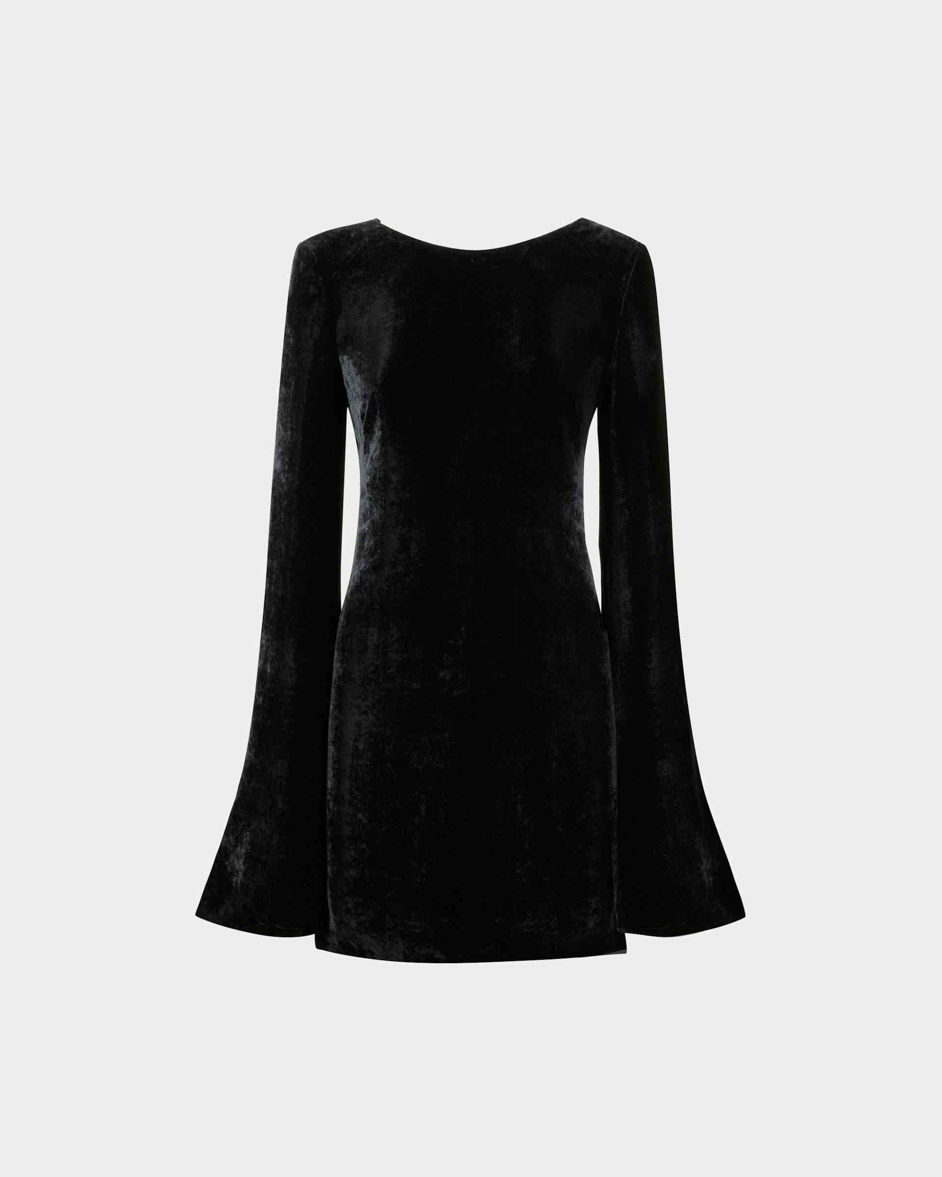 Mini Robe en Velours Noir - Femme - Bally
