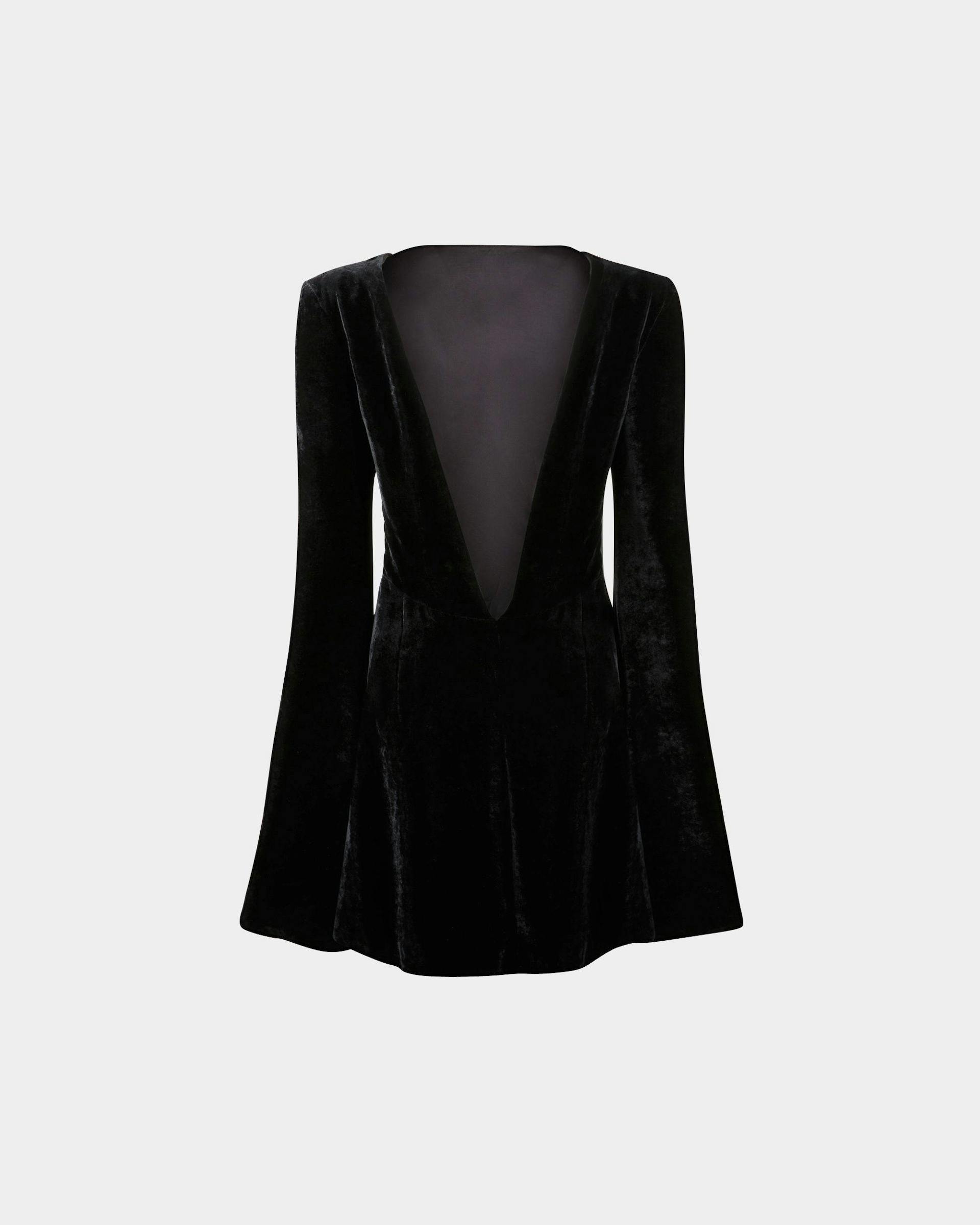 Mini Robe en Velours Noir - Femme - Bally - 03