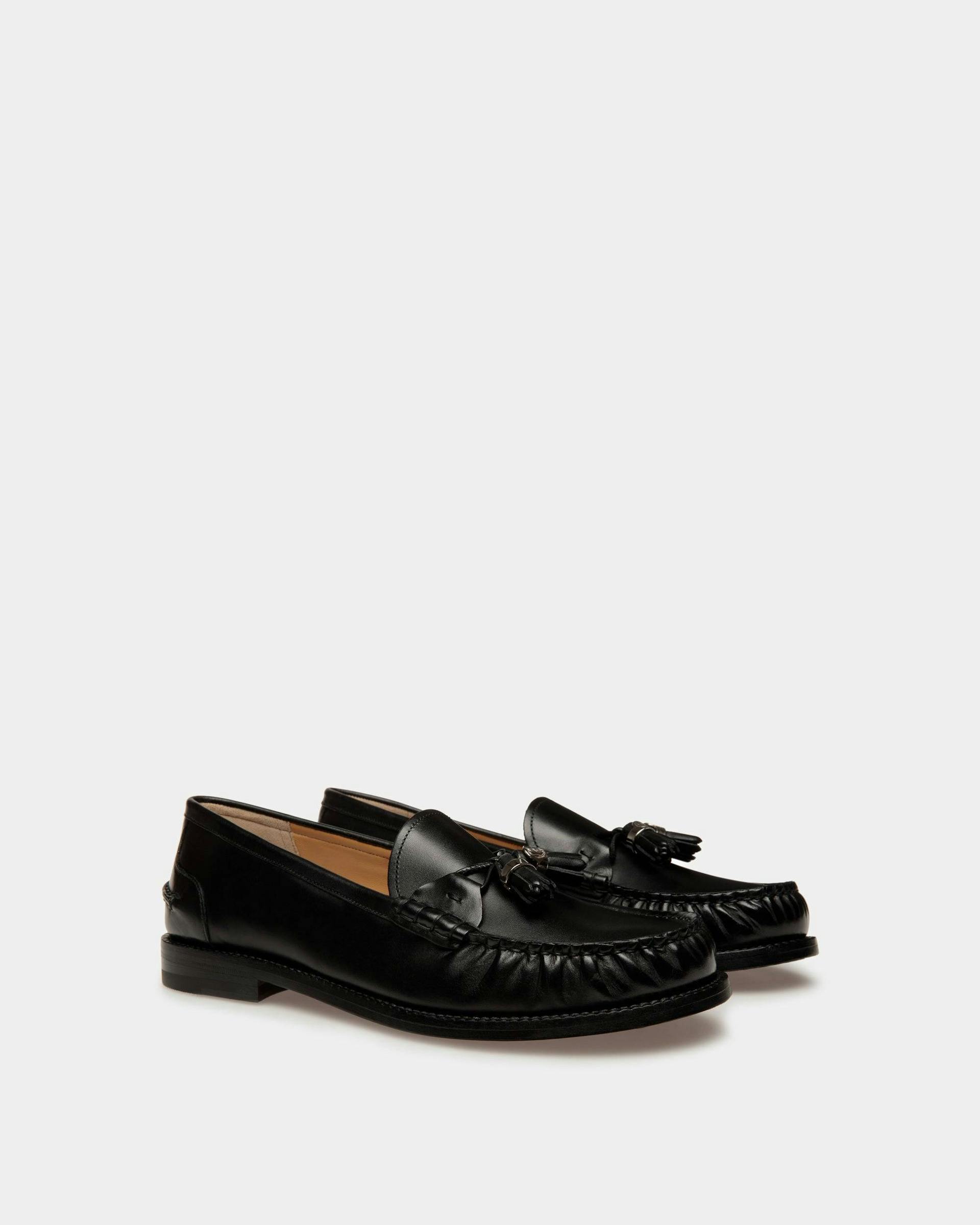 Rome Moccasins In Black Leather - Women's - Bally - 02
