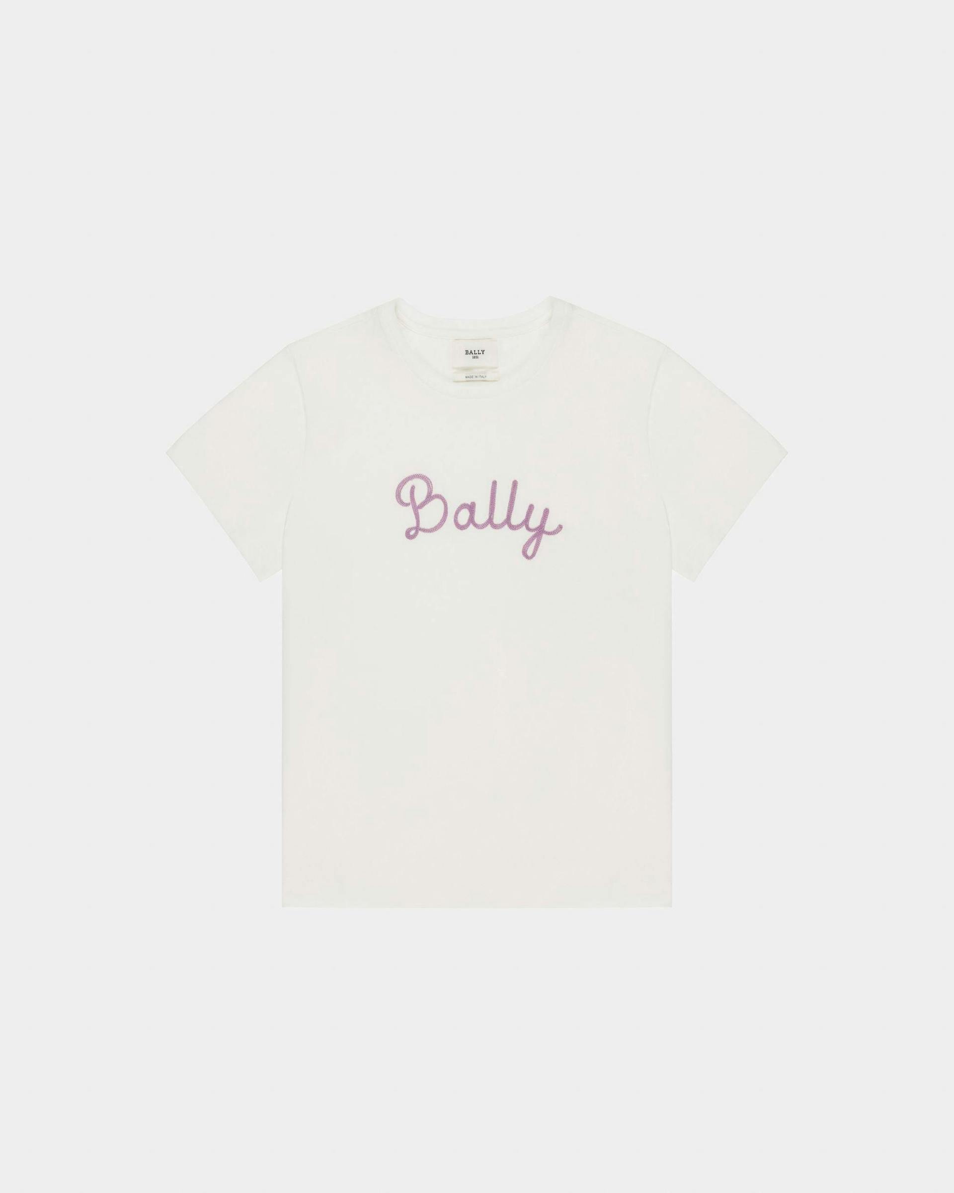 T-Shirt En Coton Ivoire - Femme - Bally - 04