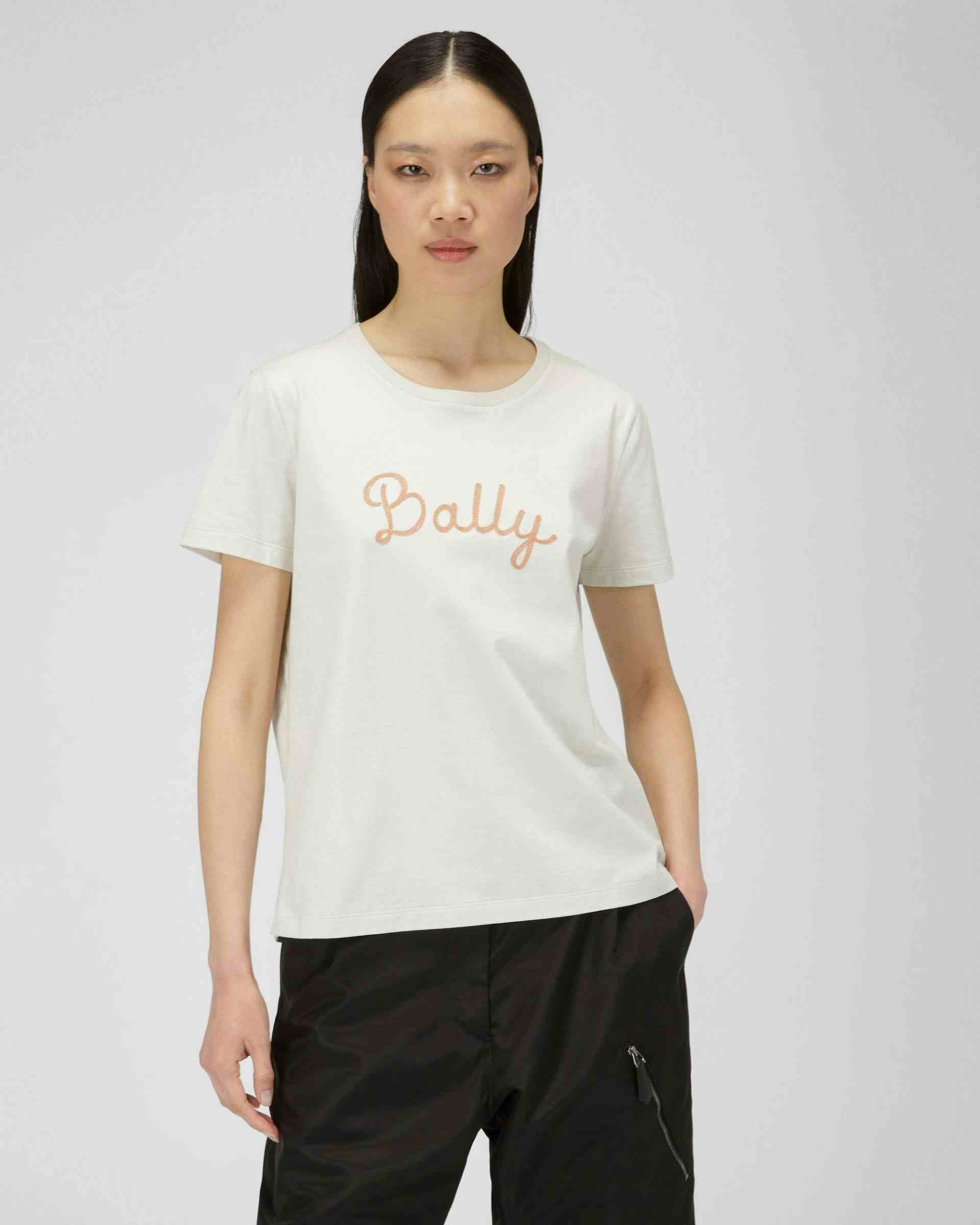 T-Shirt En Coton Ivoire - Femme - Bally