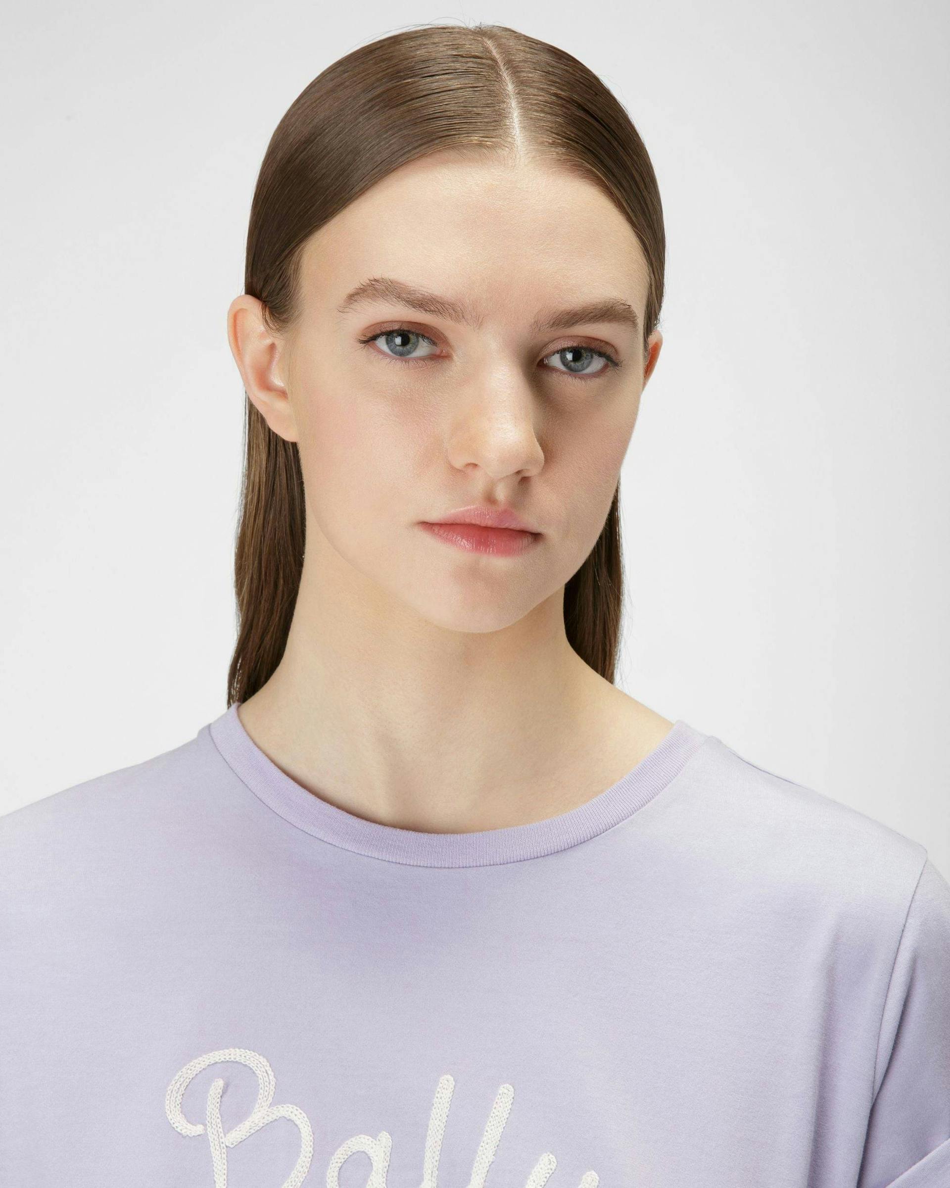 T-Shirt En Coton Violet - Femme - Bally - 02