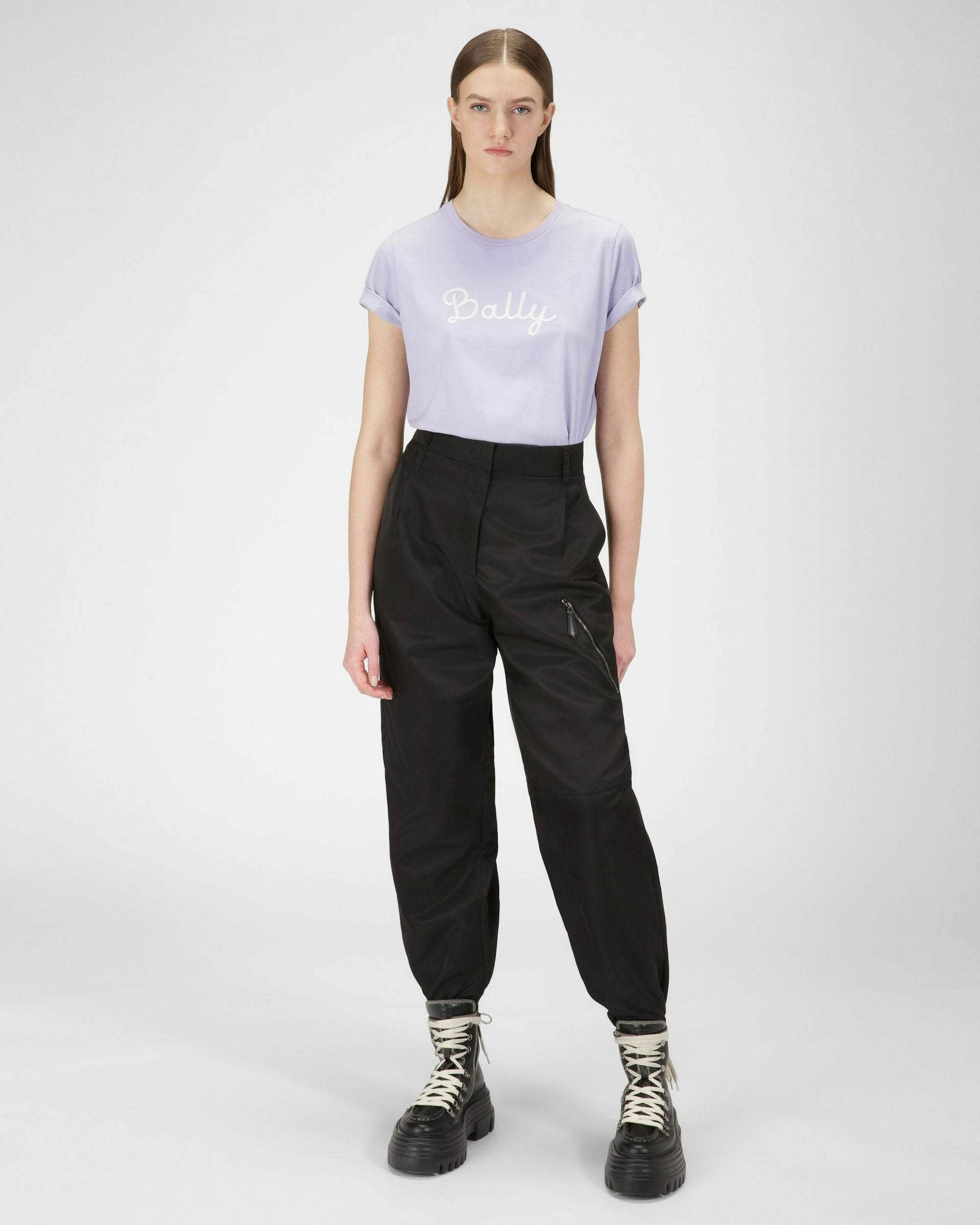 Organic Cotton T-Shirt In Lilac - Women's - Bally - 05